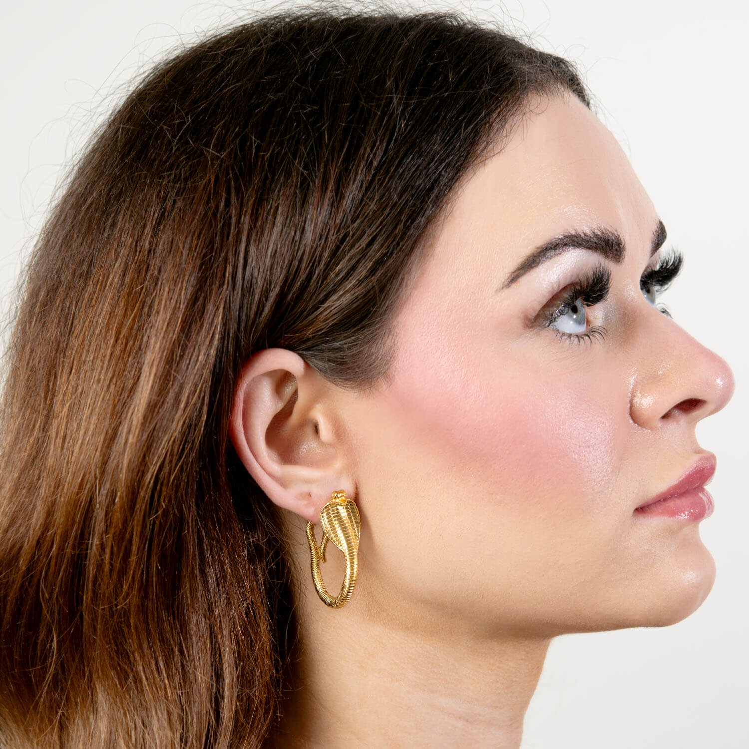 Estate 19k Cobra-Motif Earrings