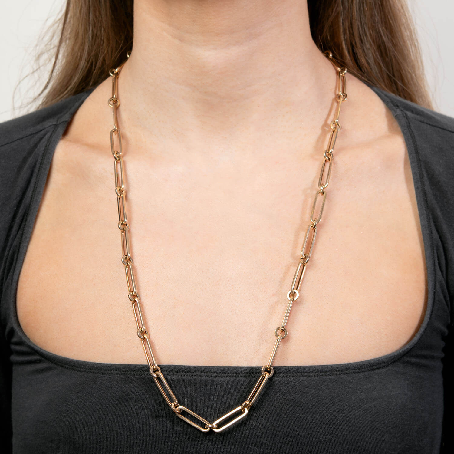 Estate 18k Paperclip Chain 26"