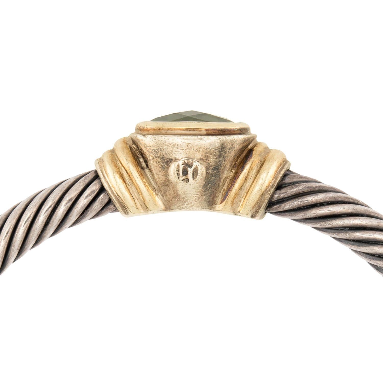 DAVID YURMAN Estate 14k/Sterling Silver Peridot Bracelet