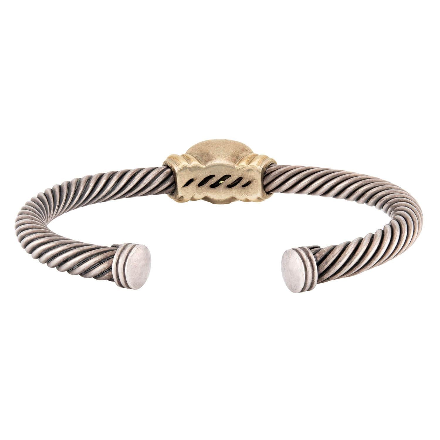 DAVID YURMAN Estate 14k/Sterling Silver Peridot Bracelet