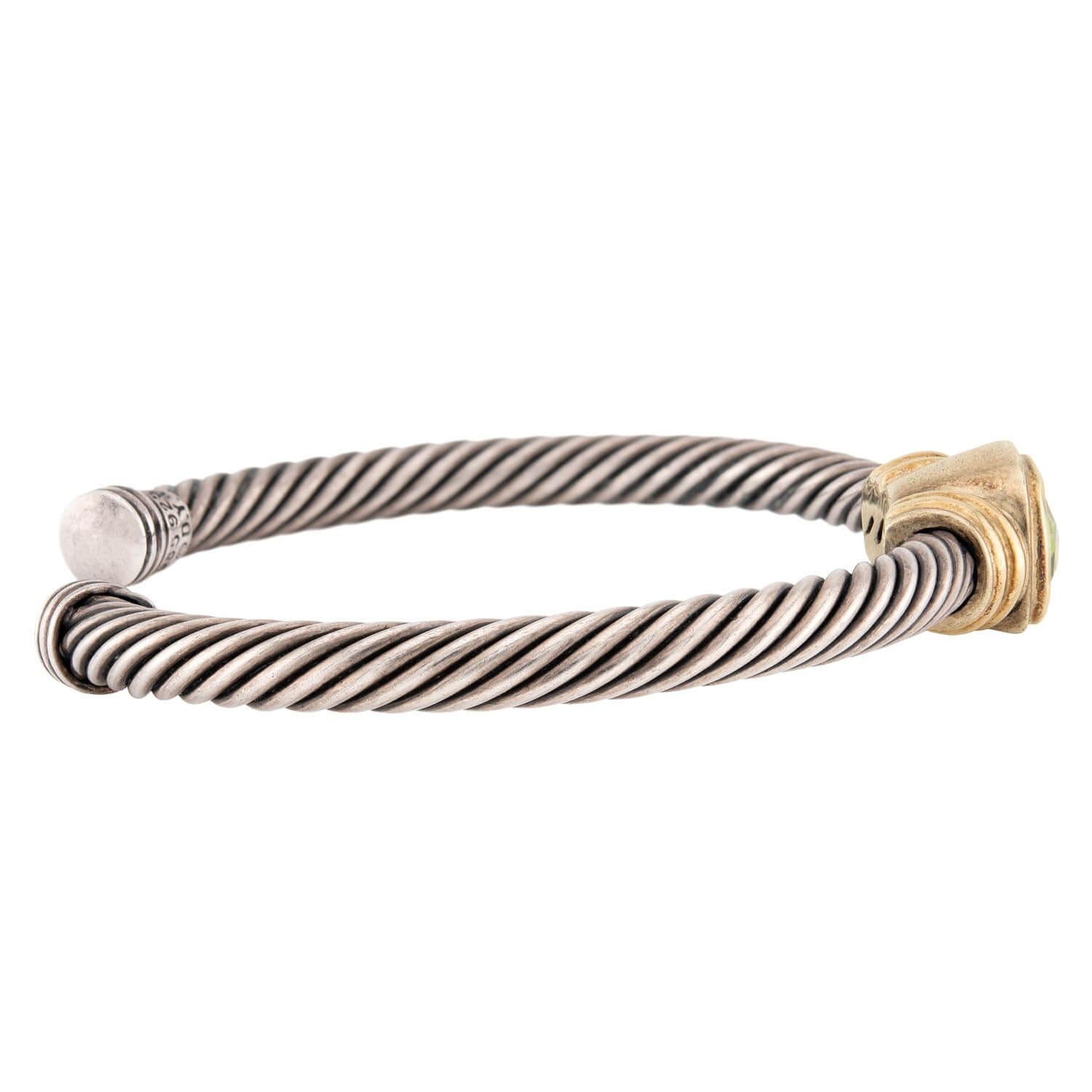 DAVID YURMAN Estate 14k/Sterling Silver Peridot Bracelet