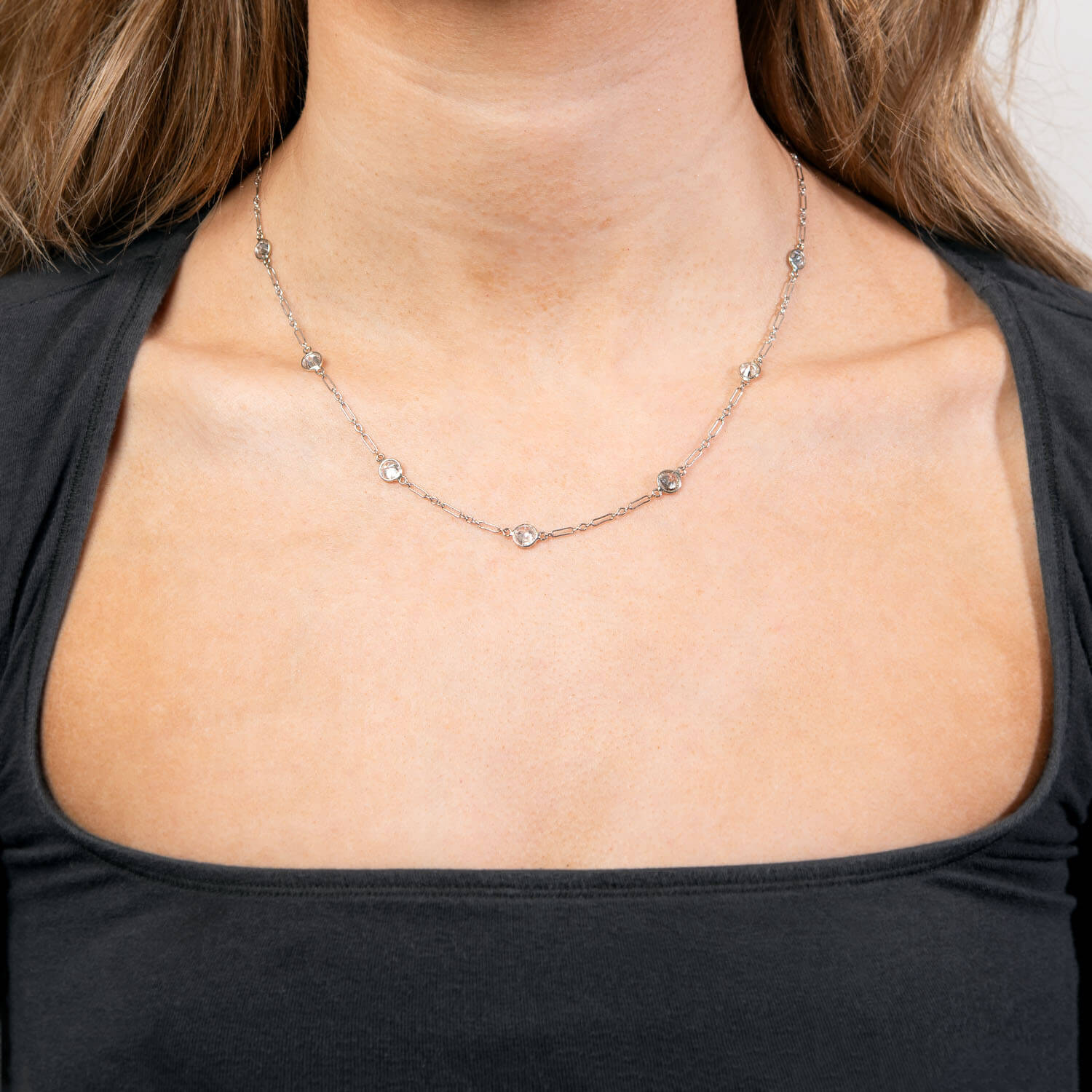 Art Deco 14k "Diamonds-by- the-Yard" Chain