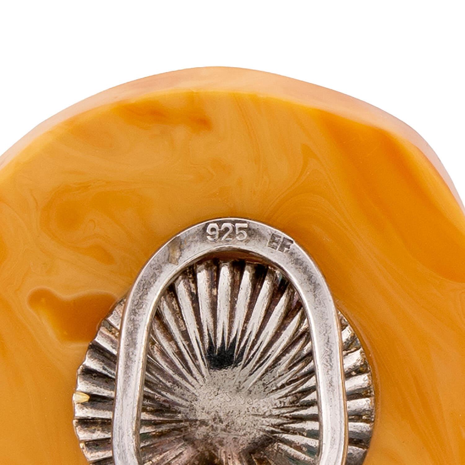 Vintage Sterling Silver Butterscotch Baltic Amber Earrings
