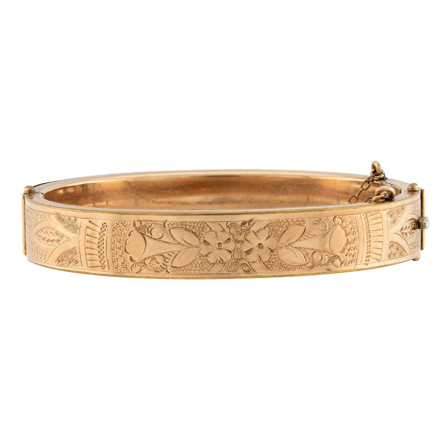 Victorian Gold-Filled Enamel Bangle