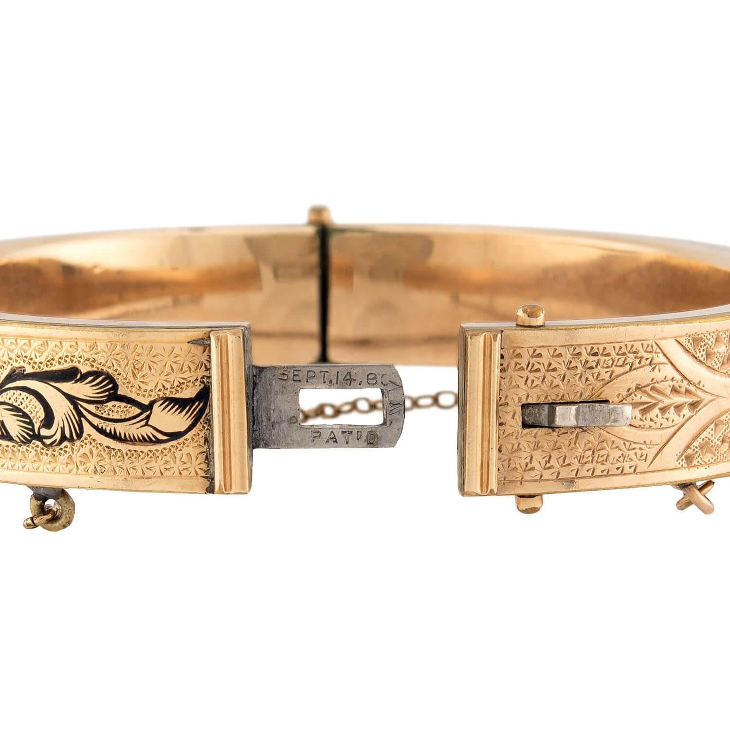 Victorian Gold-Filled Enamel Bangle