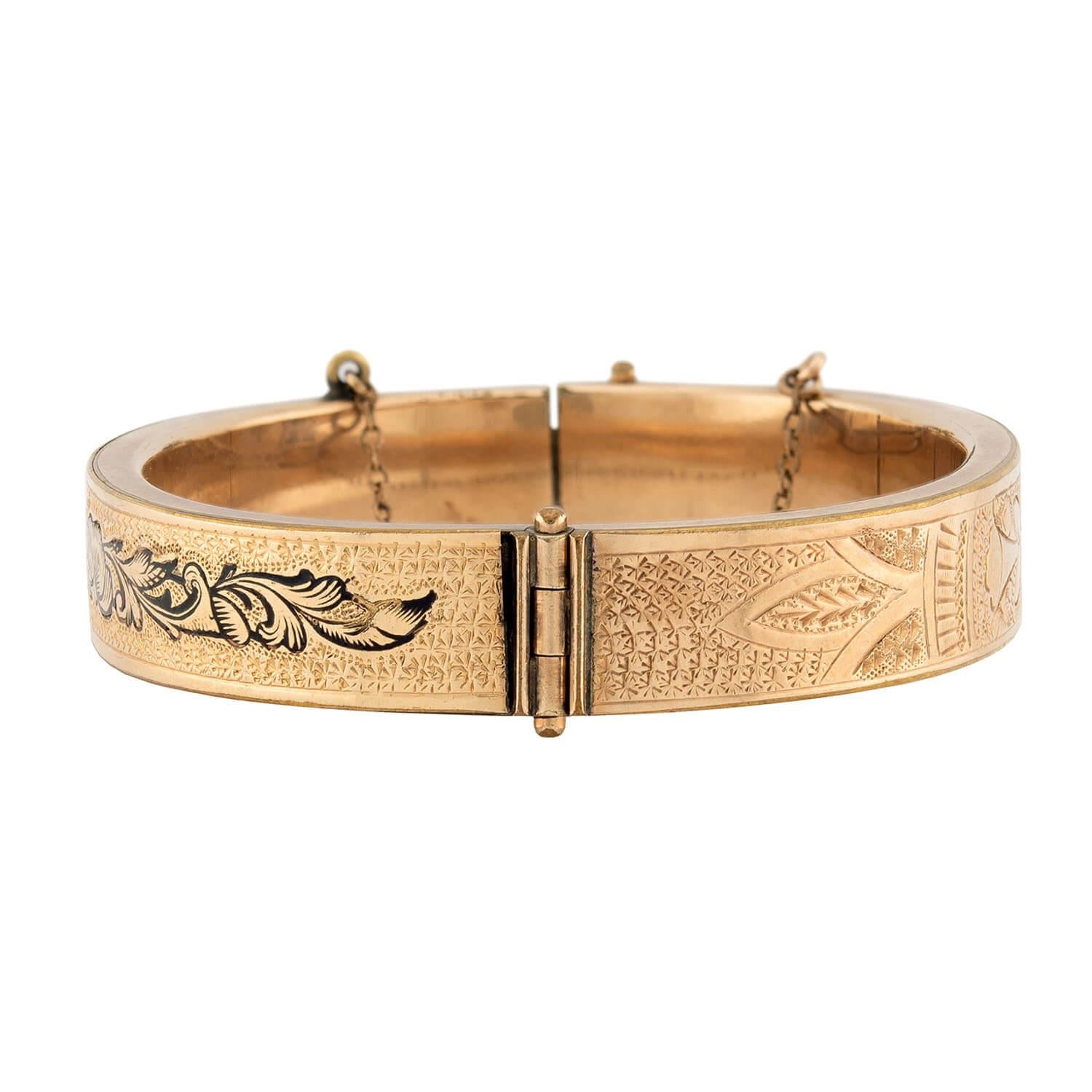 Victorian Gold-Filled Enamel Bangle
