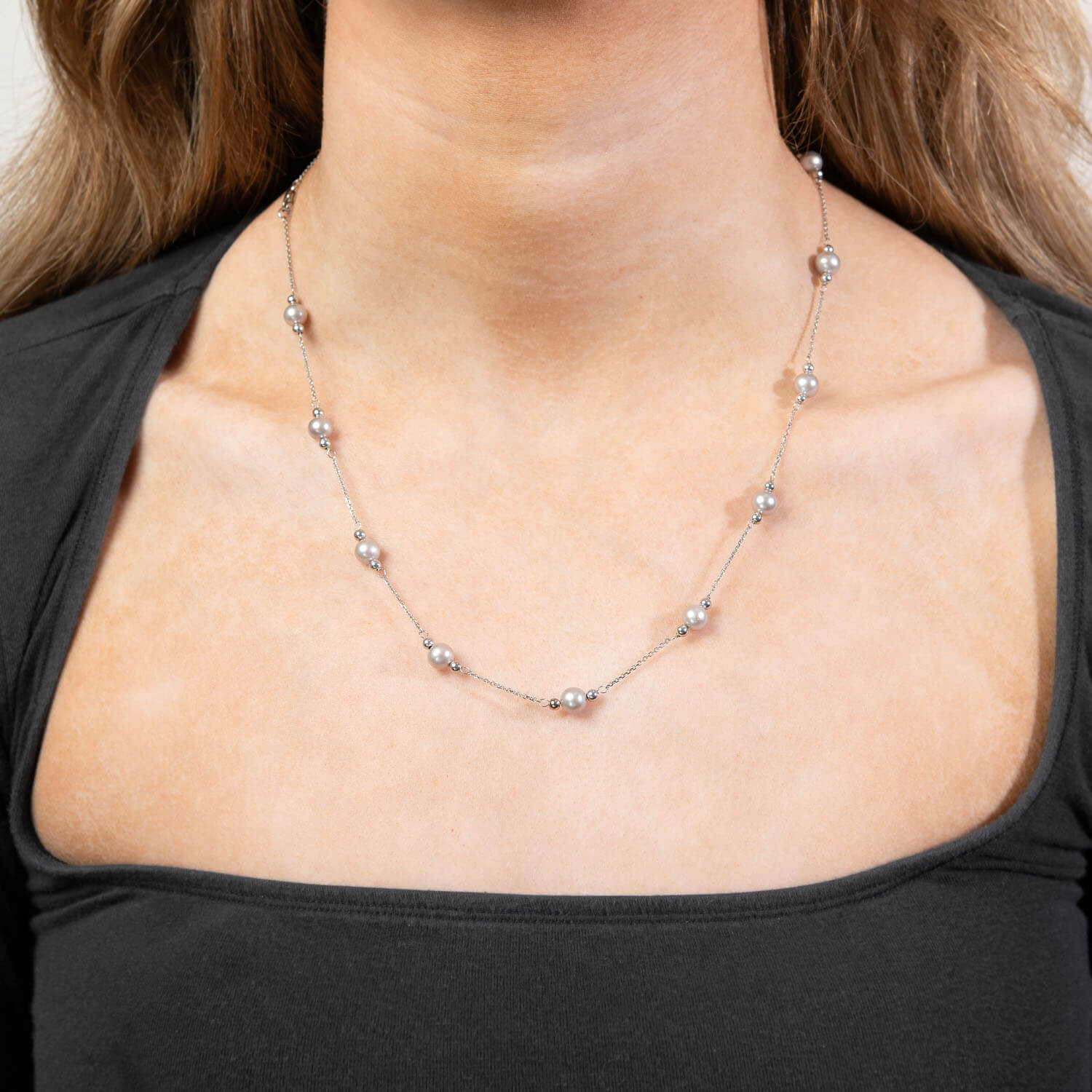 Estate 14k Pearl Chain Necklace