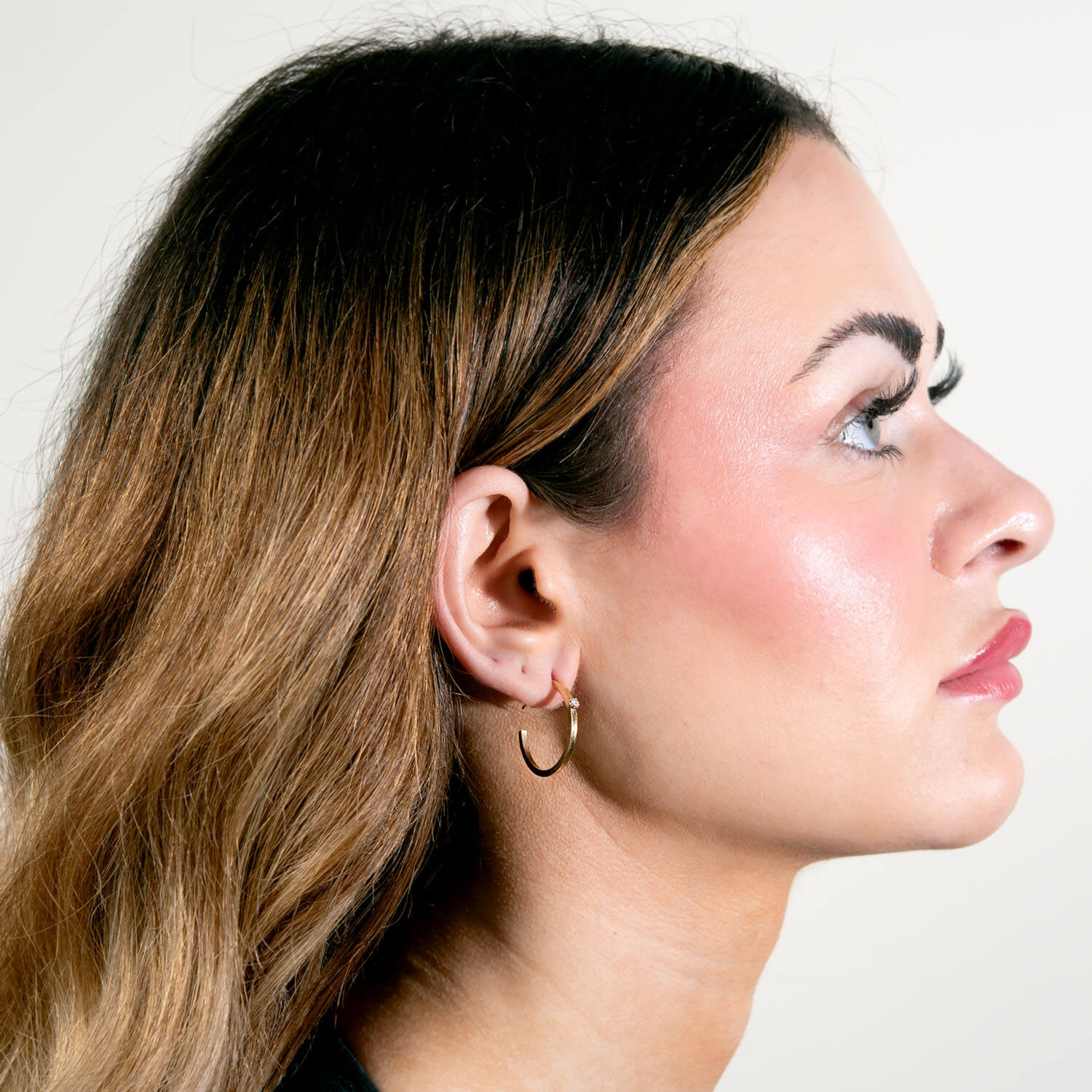 Estate 14k Diamond Hoop Earrings