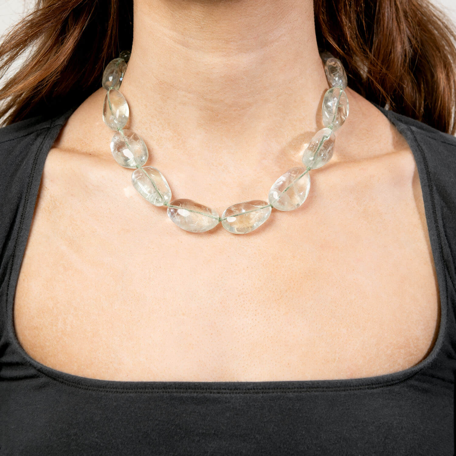 Estate 14k Aqua Bead Necklace