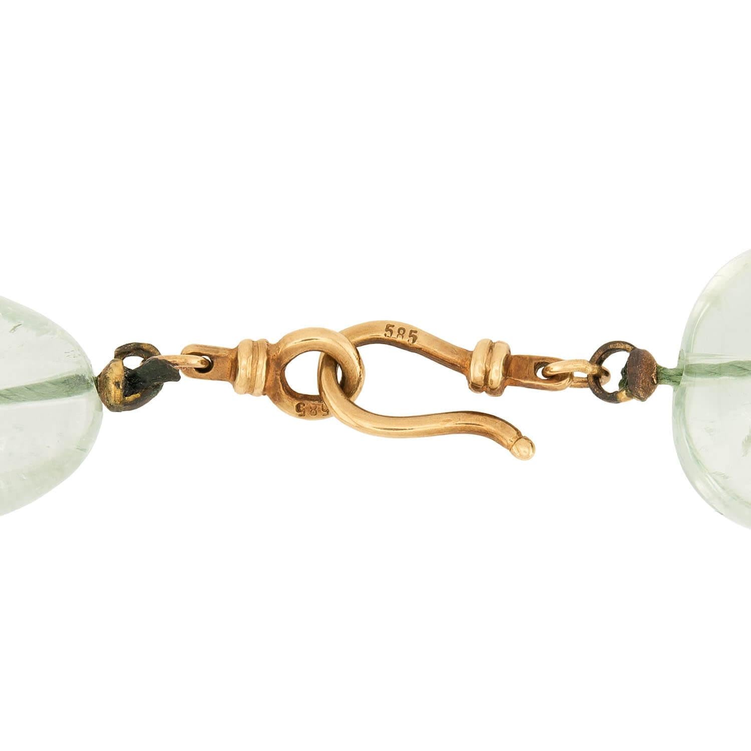 Estate 14k Aqua Bead Necklace