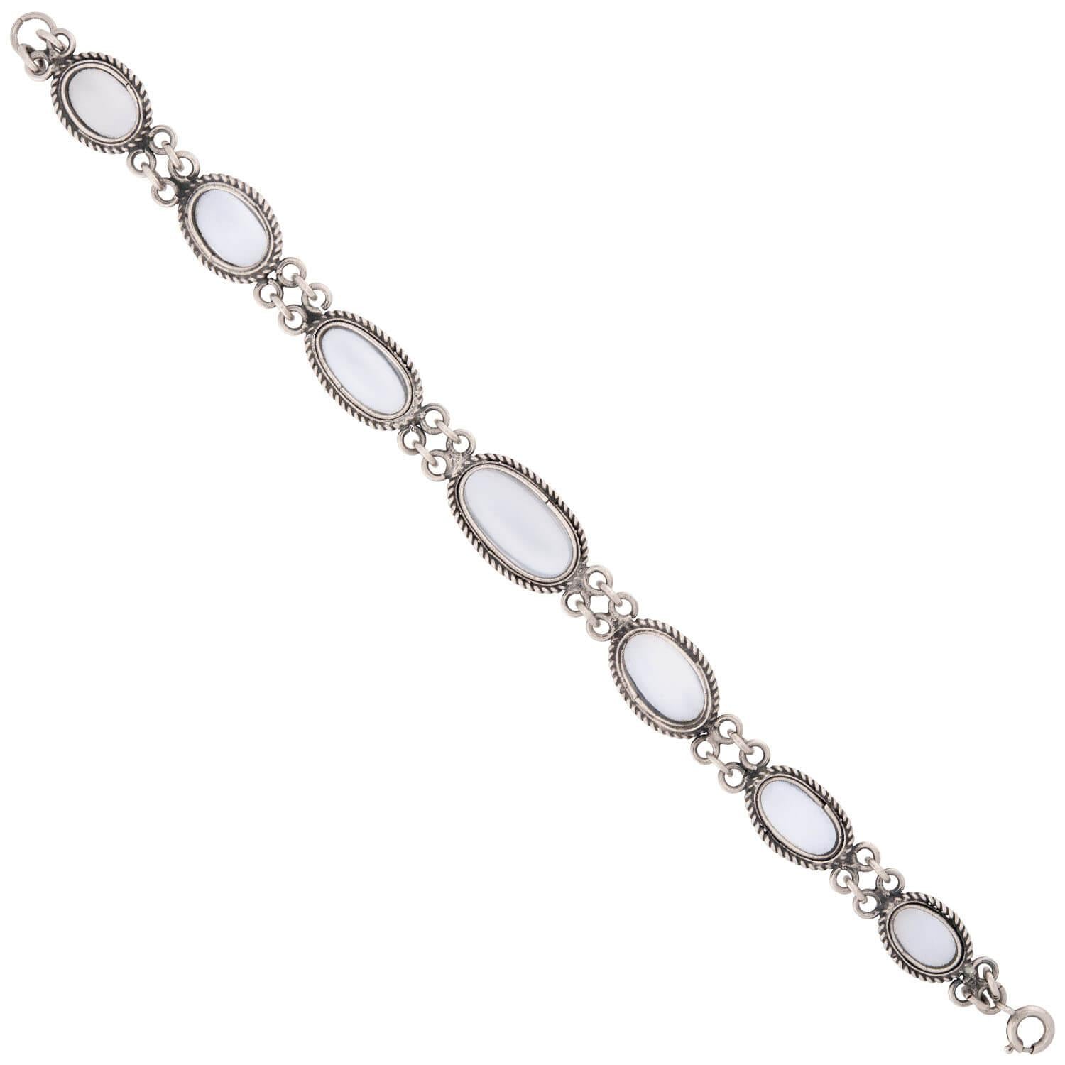 Retro Sterling Silver Moonstone Bracelet