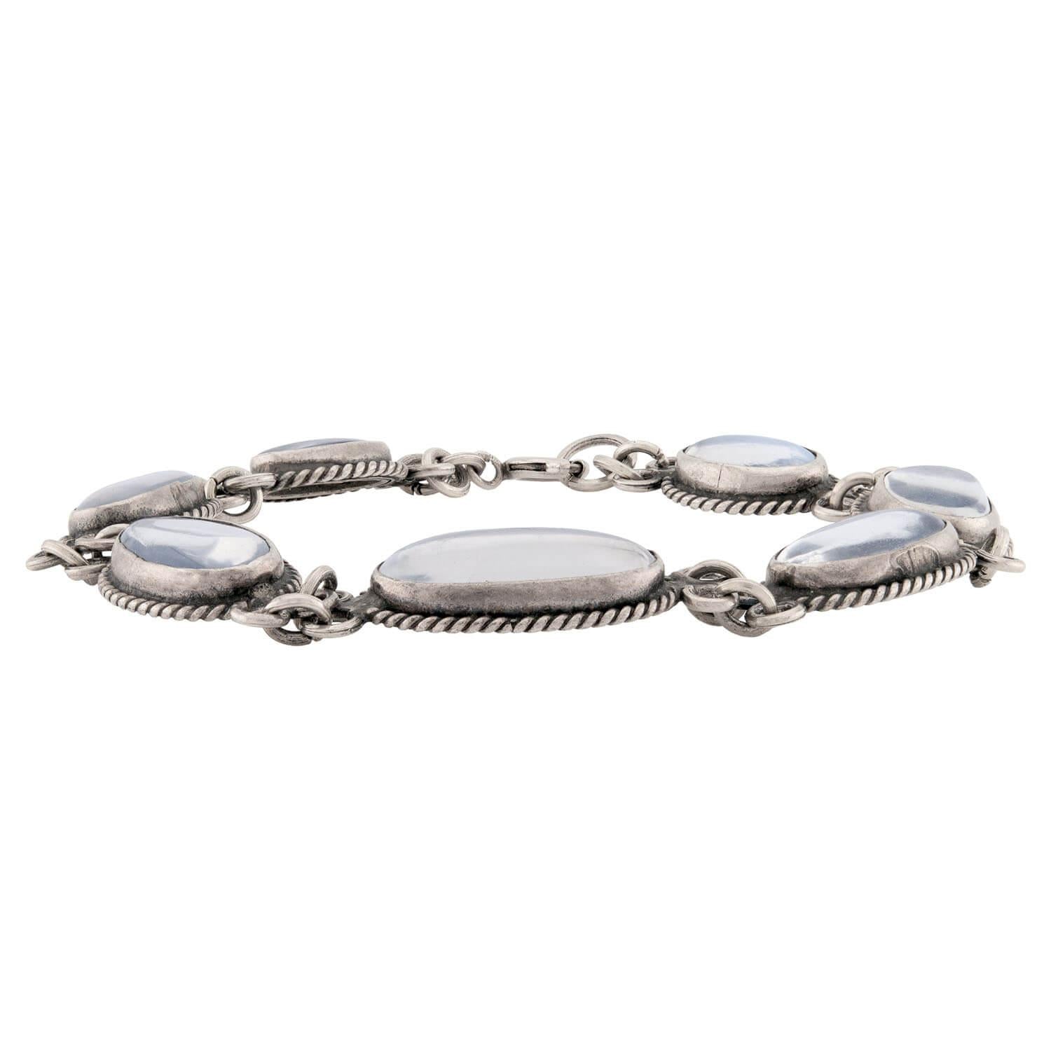 Retro Sterling Silver Moonstone Bracelet
