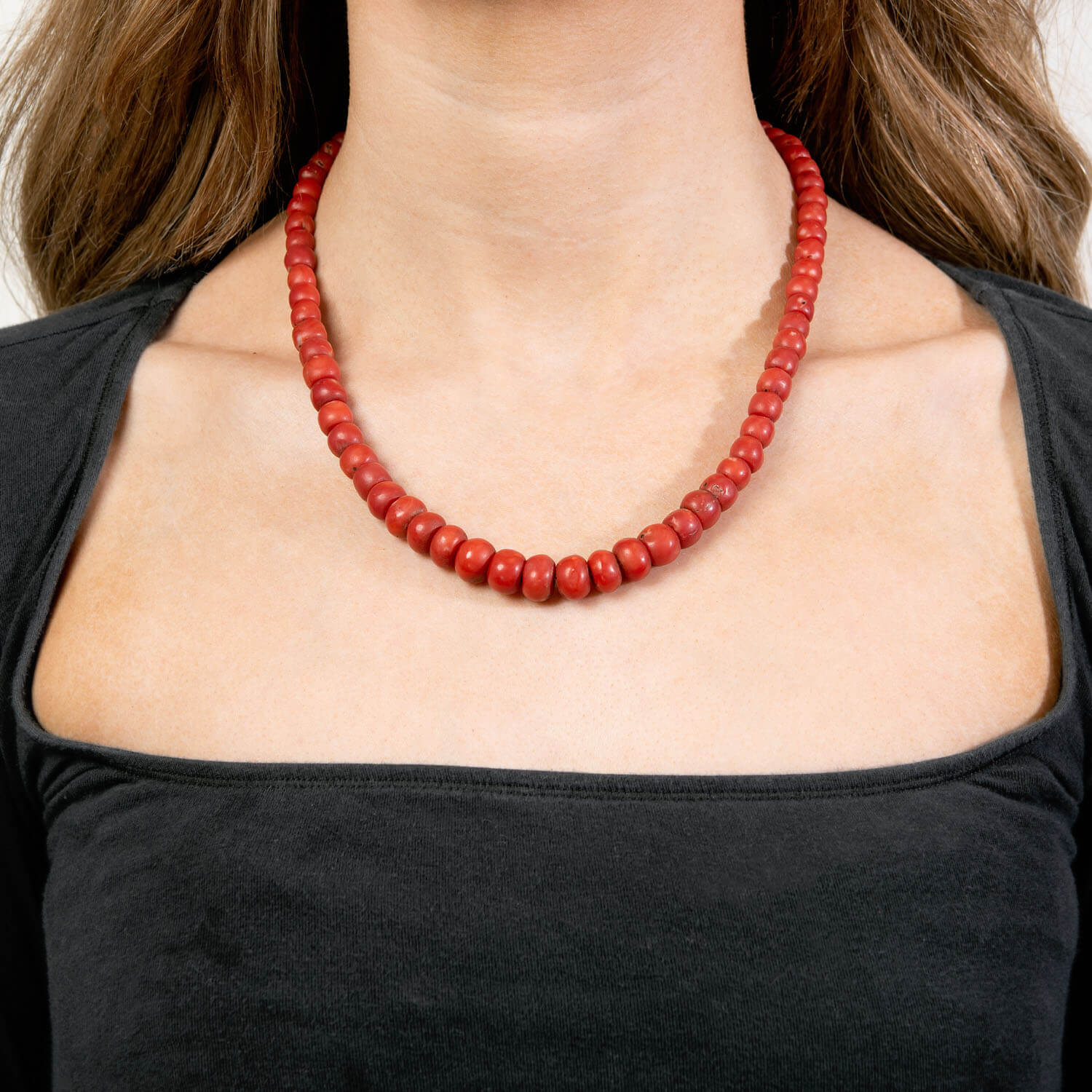 Victorian 14k Coral Bead Necklace
