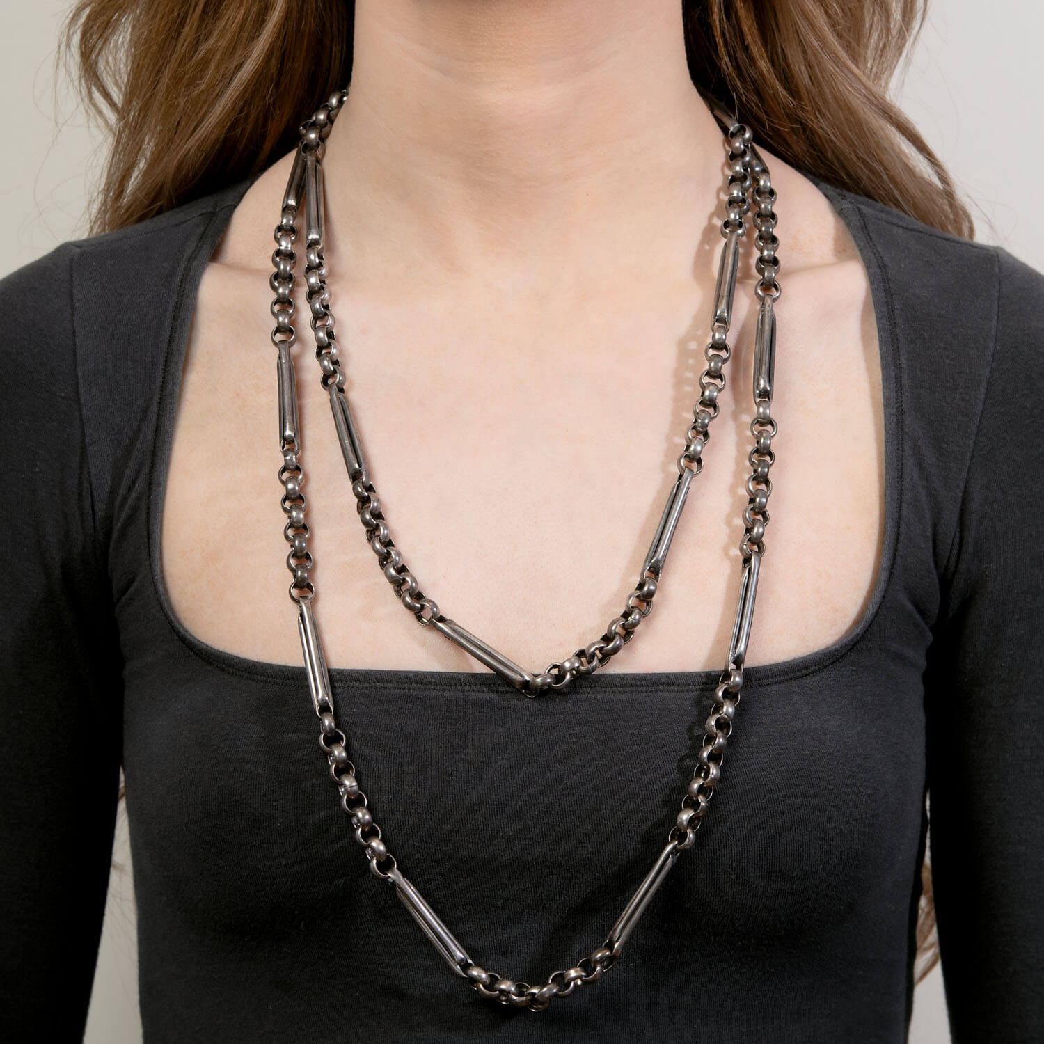 Victorian Sterling Silver Chain 56"