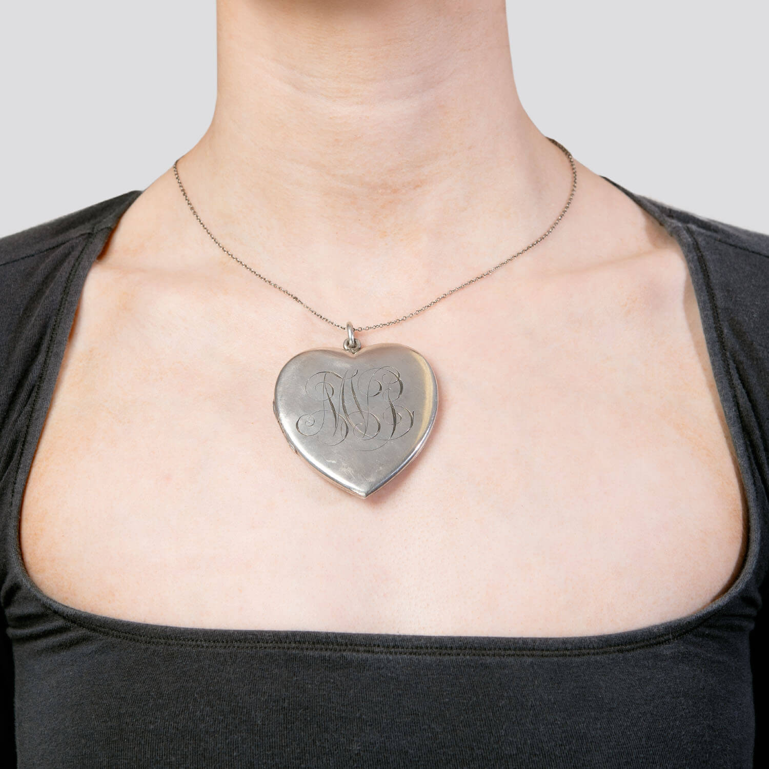 Victorian Sterling Silver Heart-Motif Locket