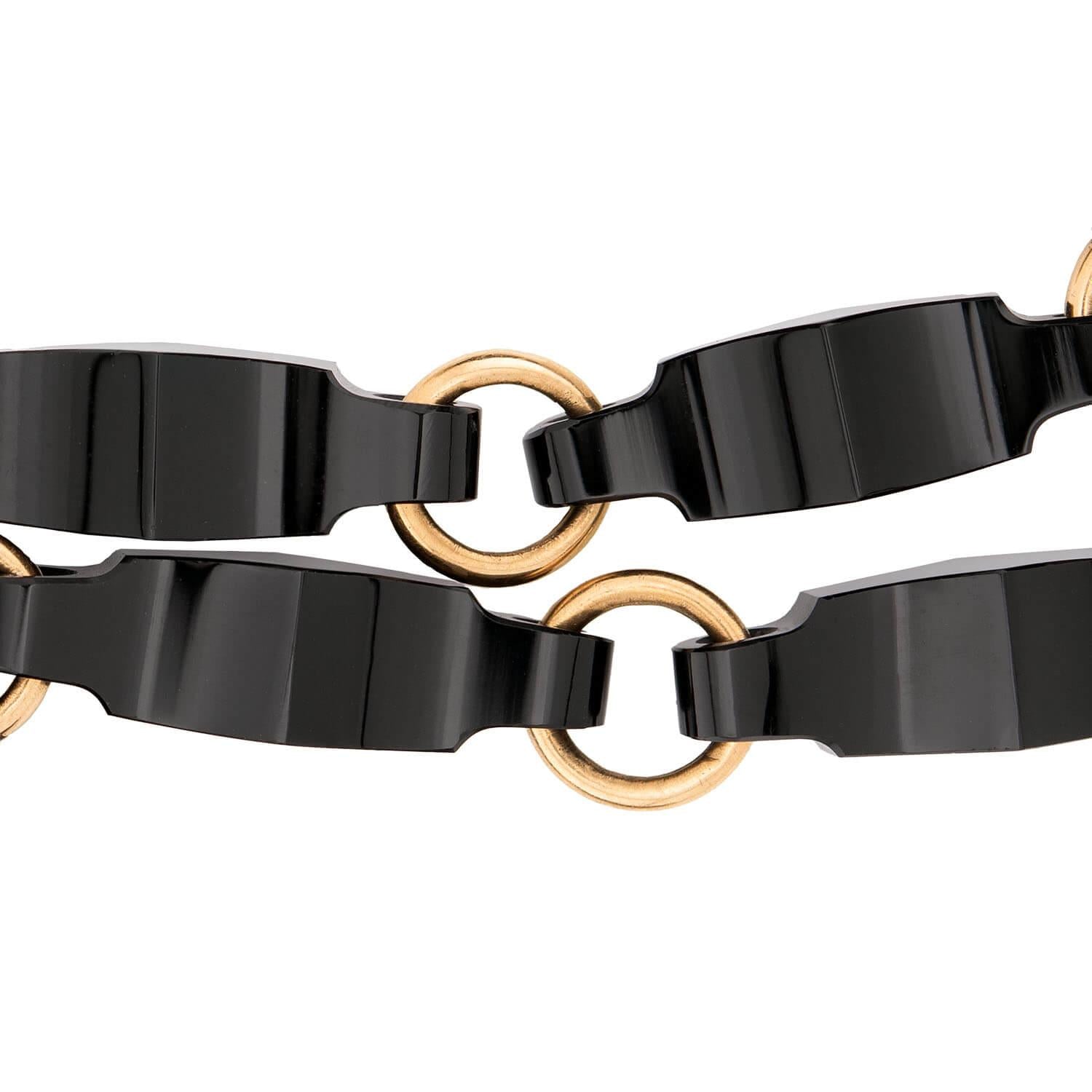Art Deco 14k Onyx Link Necklace