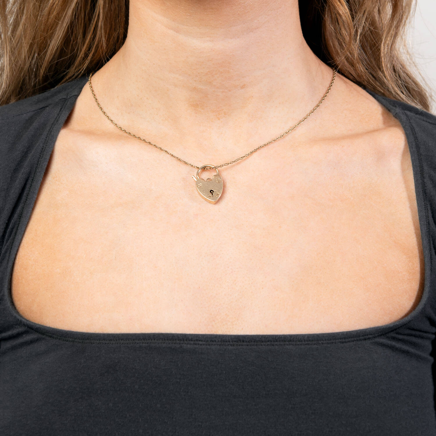 Victorian 9k Heart-Motif Padlock Pendant/Charm