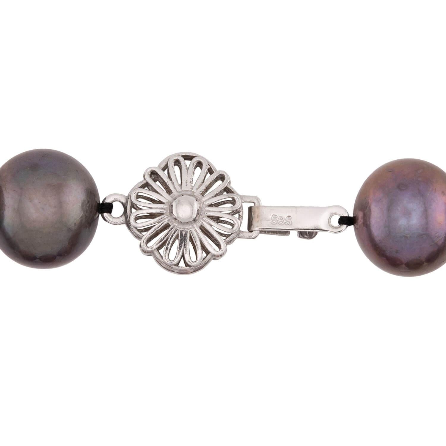 Estate 14k Tahitian Pearl Necklace 11mm