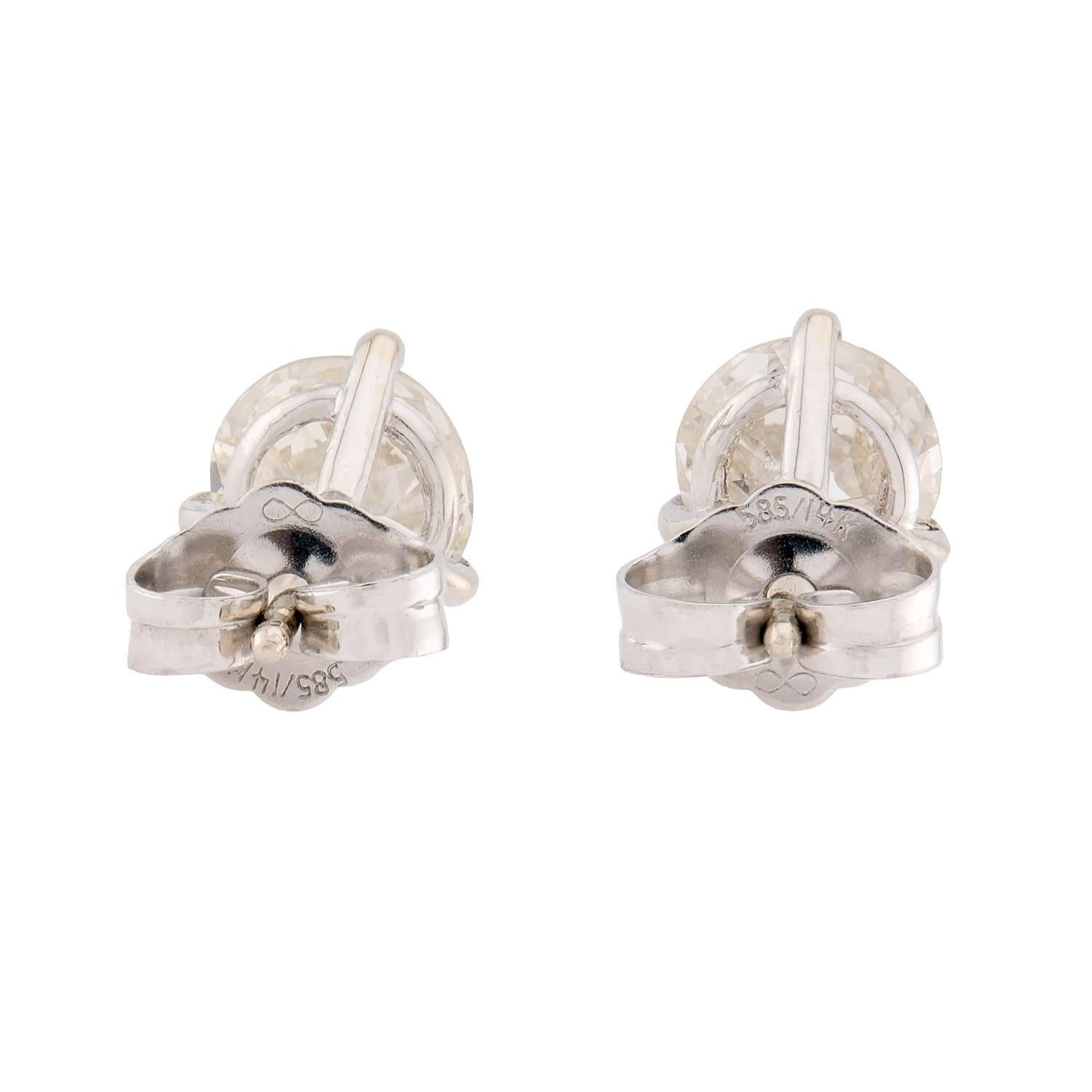 Estate Platinum/14K Diamond Stud Earrings