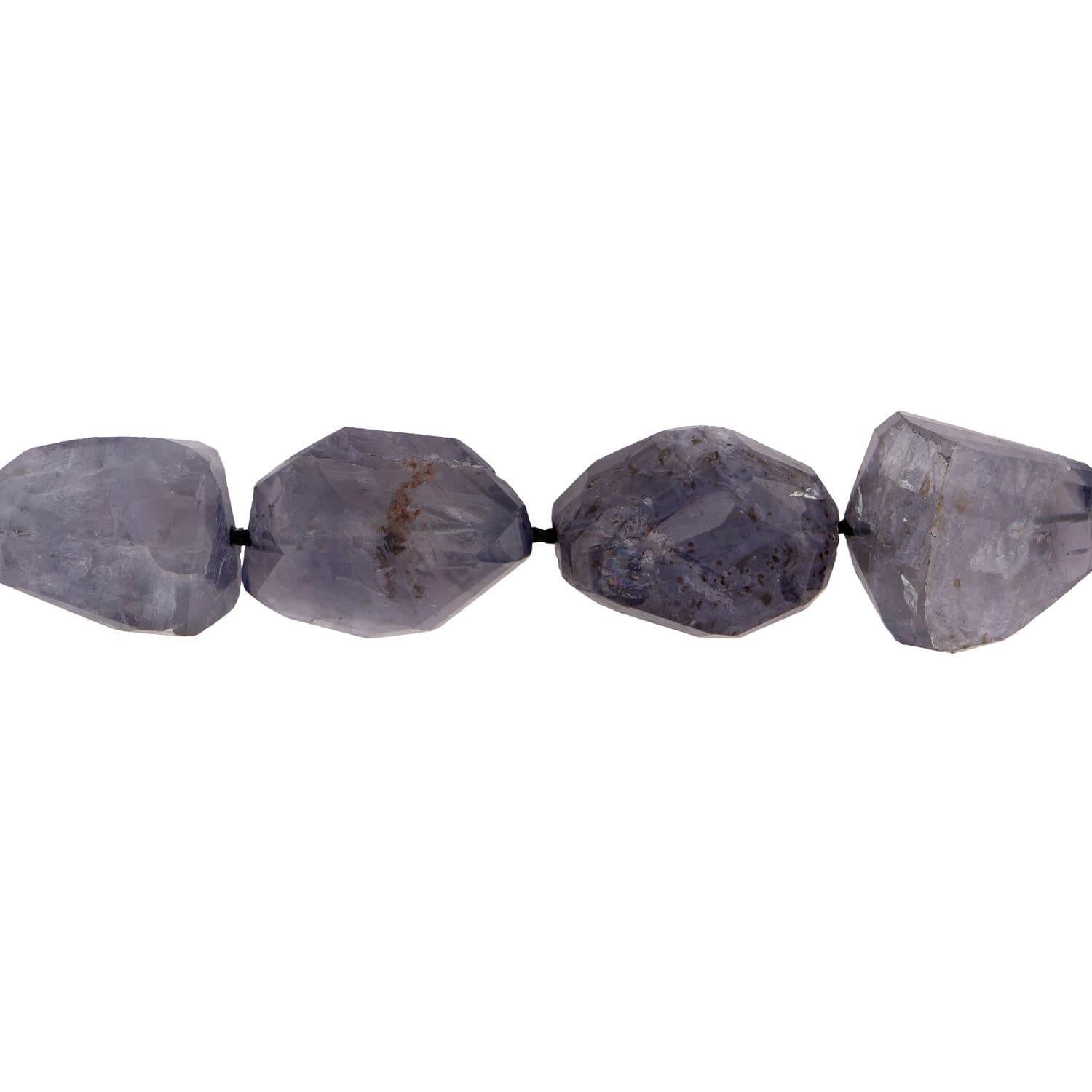 Estate Sterling Silver Gilt Labradorite Bead Necklace