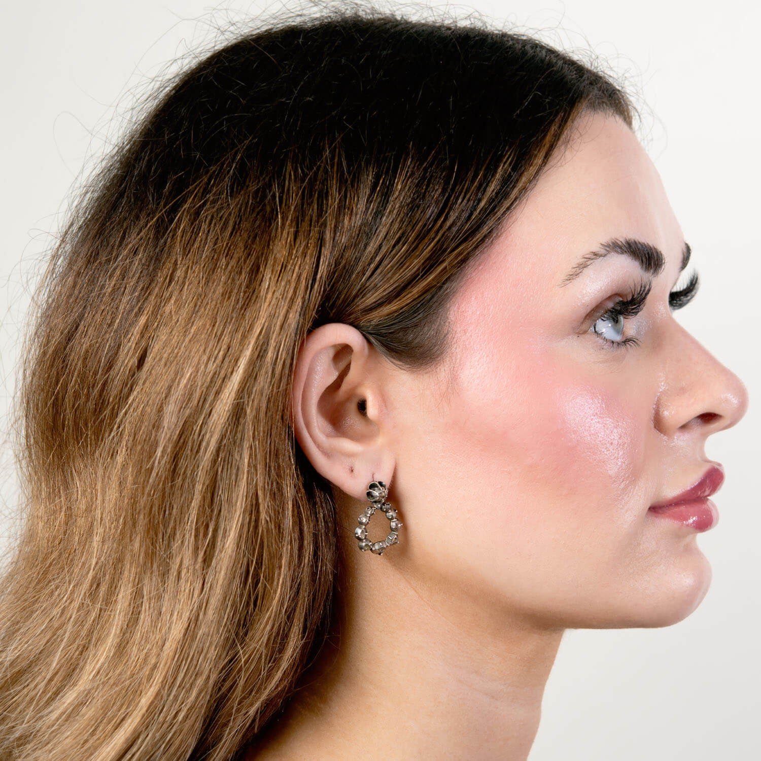 Georgian Sterling Silver Diamond Earrings