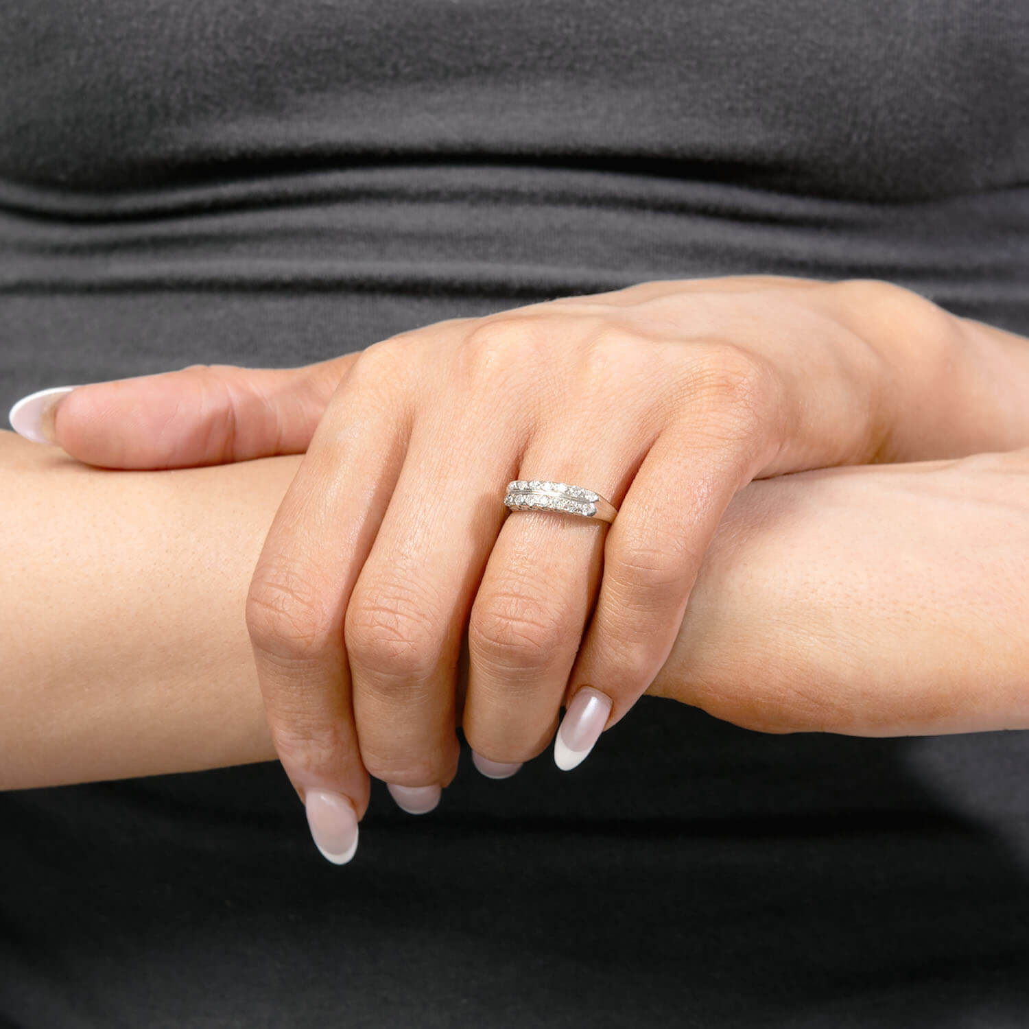 Art Deco 14k Diamond Half Band