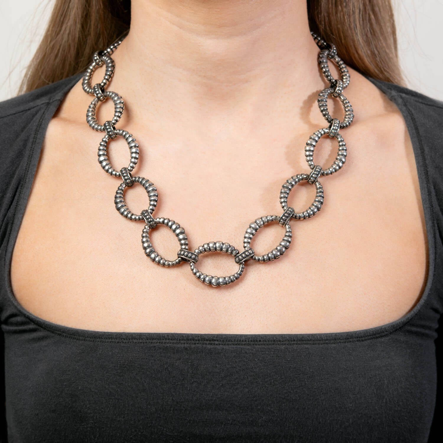 LAGOS Estate Sterling Silver Oval-Link Necklace