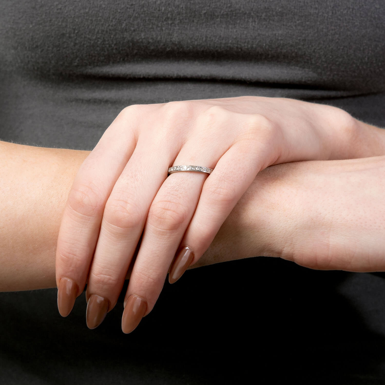 Art Deco Platinum Diamond Eternity Band