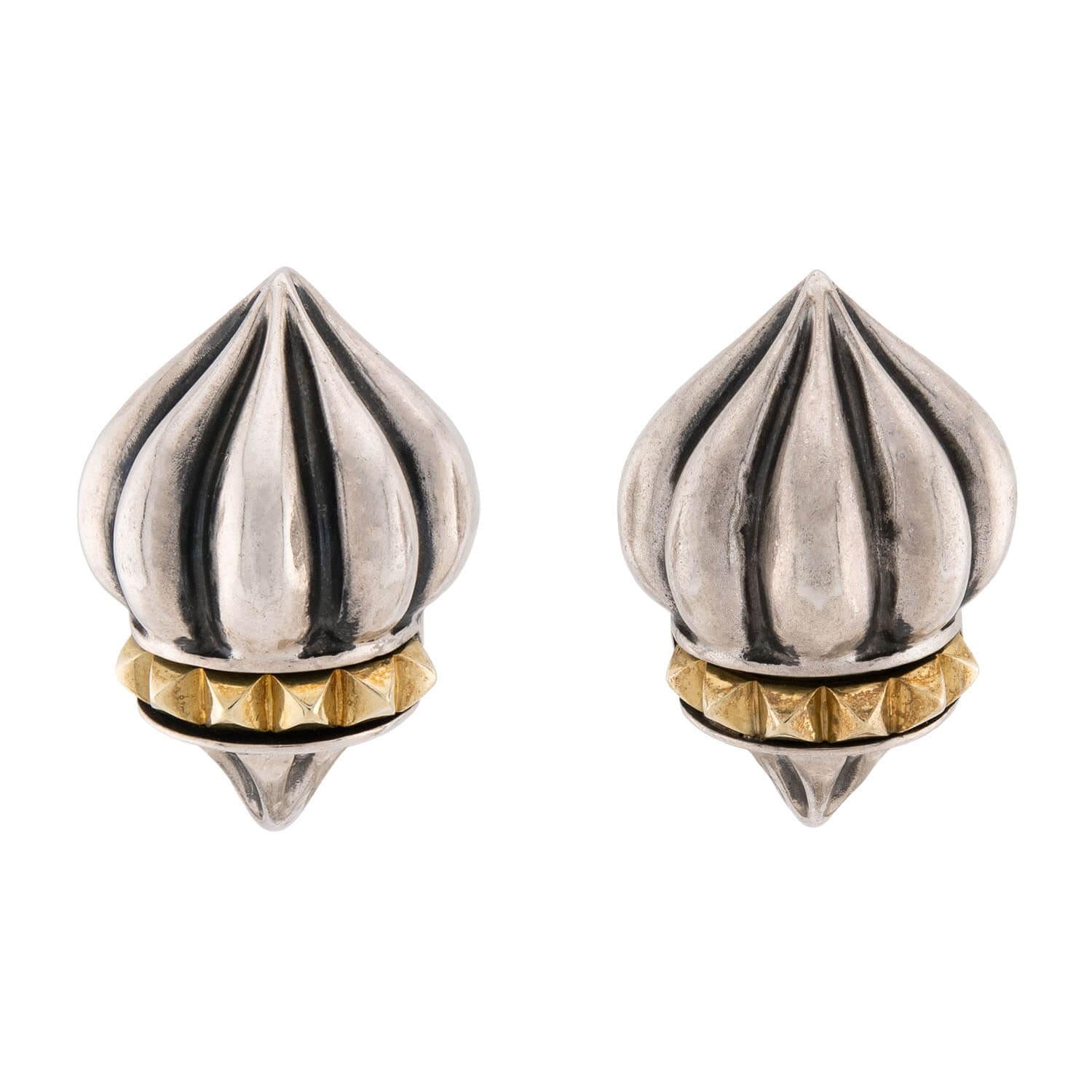 LAGOS Estate Sterling Silver/18k Convertible Earrings
