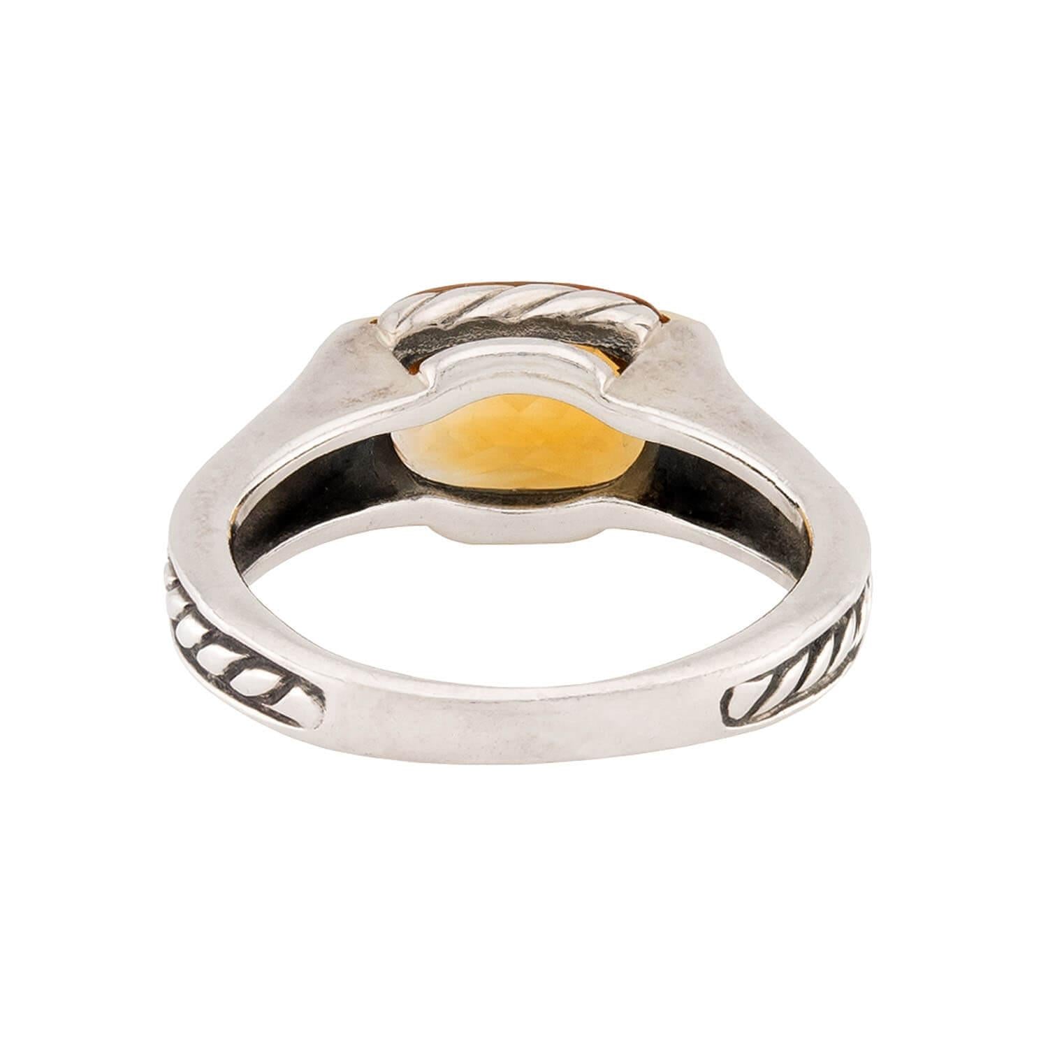 DAVID YURMAN Estate Sterling Silver/18k Citrine Ring