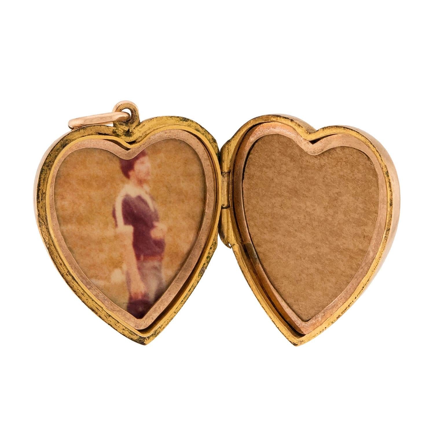 Edwardian English 9k Heart Locket Pendant
