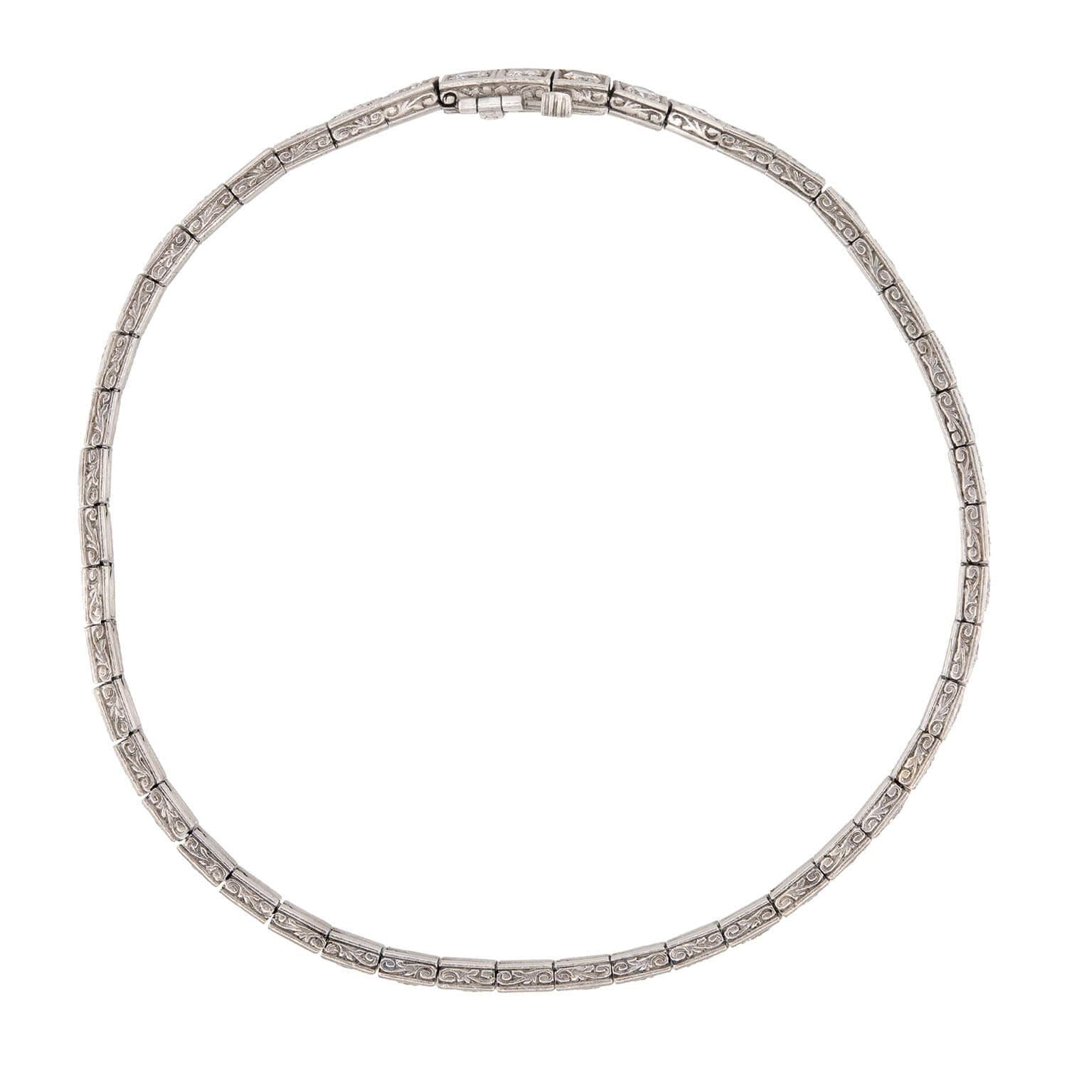 Art Deco Platinum Diamond Tennis Bracelet 3ctw