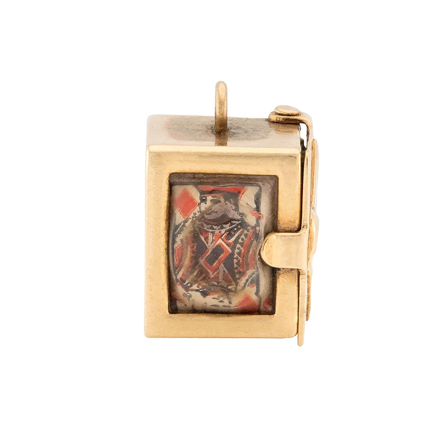 Vintage 14k Deck of Paper Cards Pendant/Charm