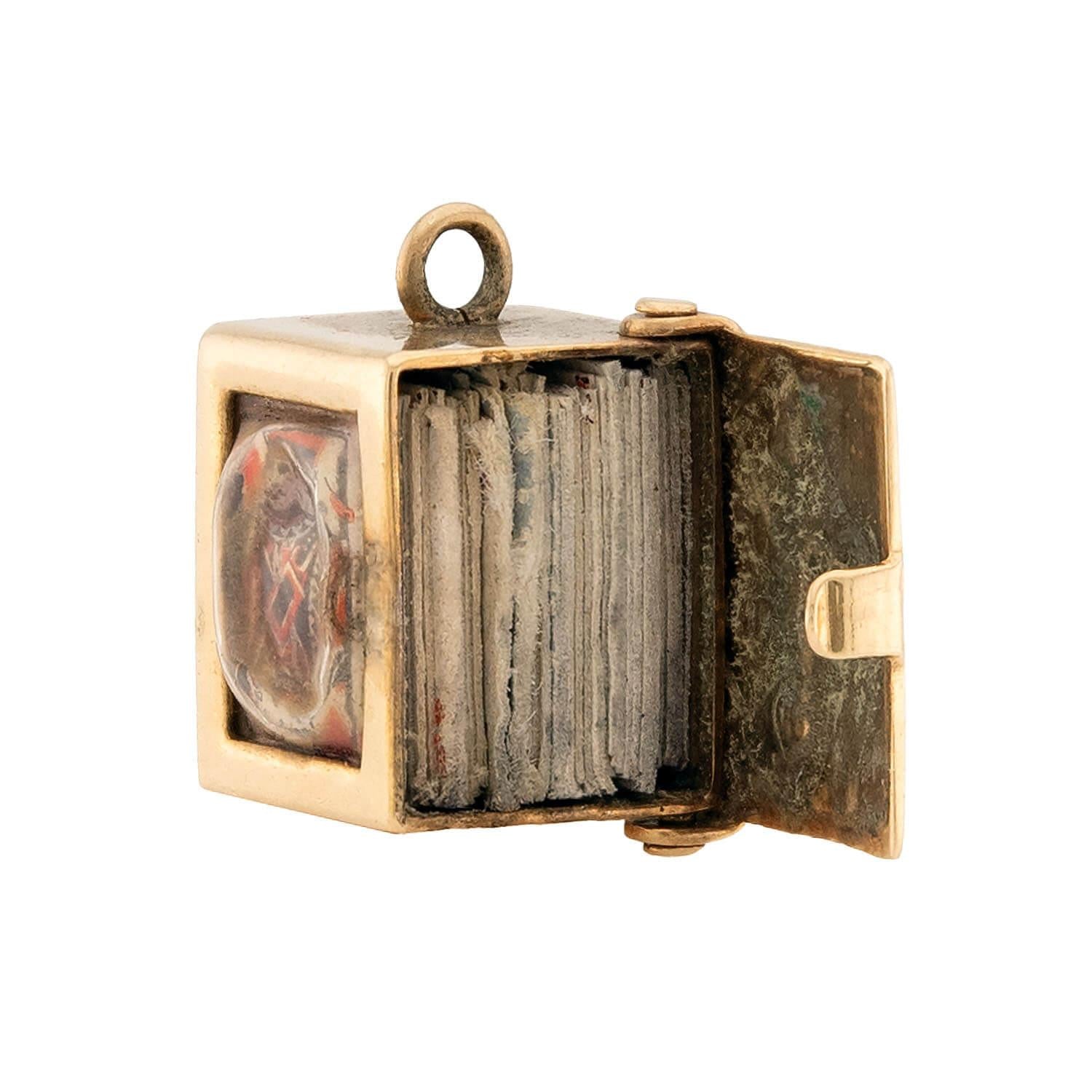 Vintage 14k Deck of Paper Cards Pendant/Charm