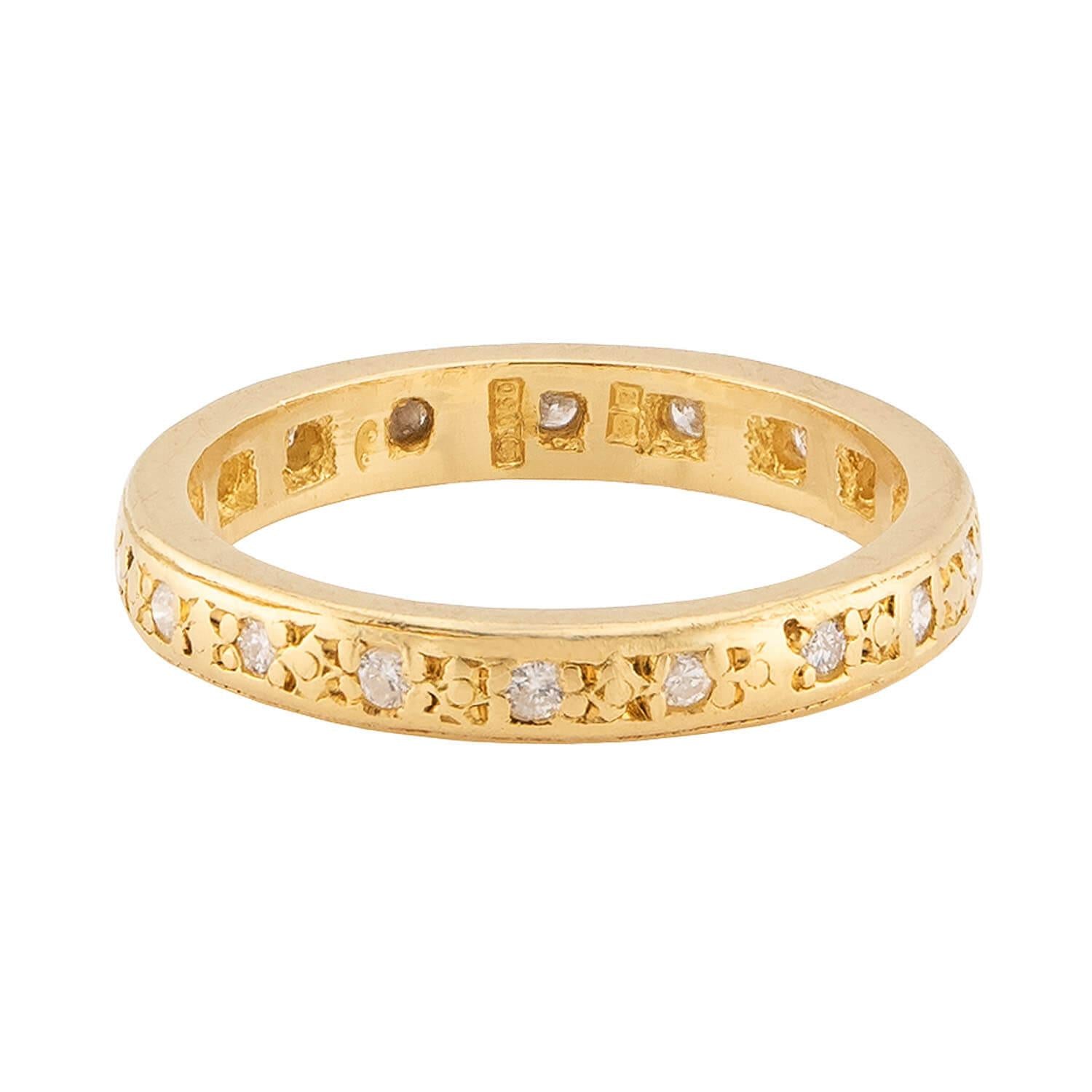 Art Deco English 18k Diamond Eternity Band