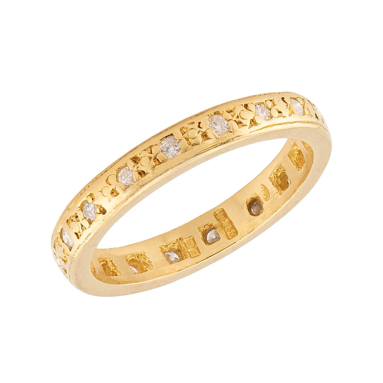 Art Deco English 18k Diamond Eternity Band
