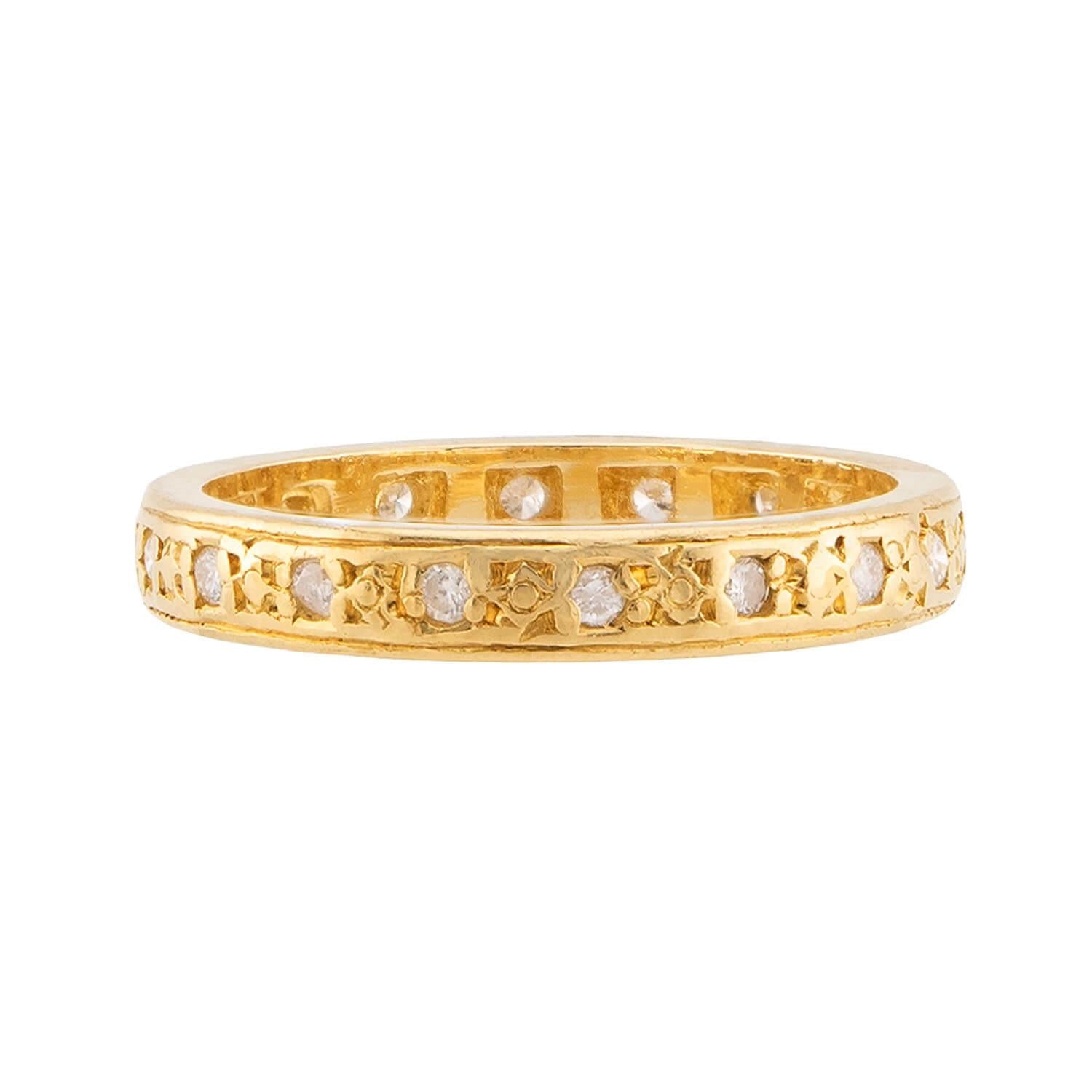 Art Deco English 18k Diamond Eternity Band