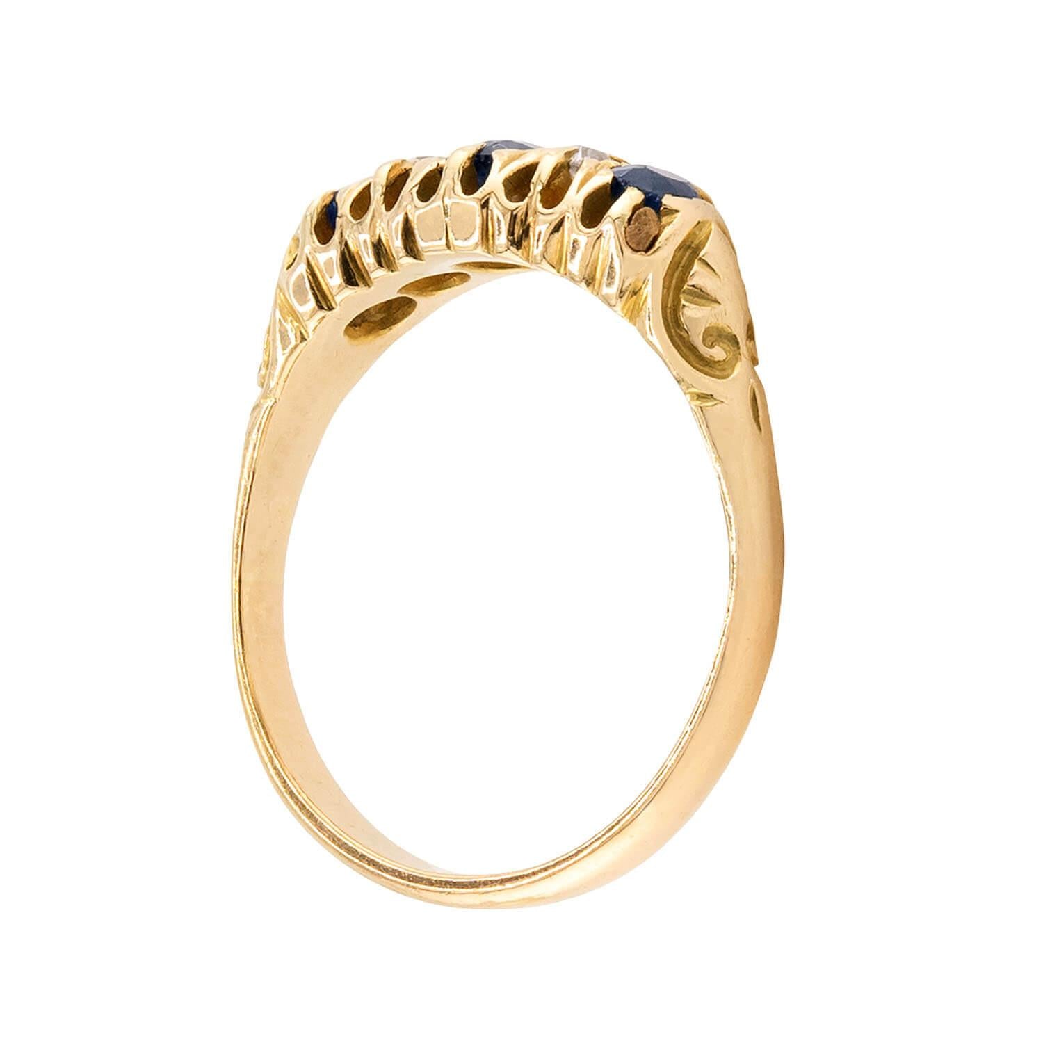 Edwardian 18k Sapphire & Diamond Ring