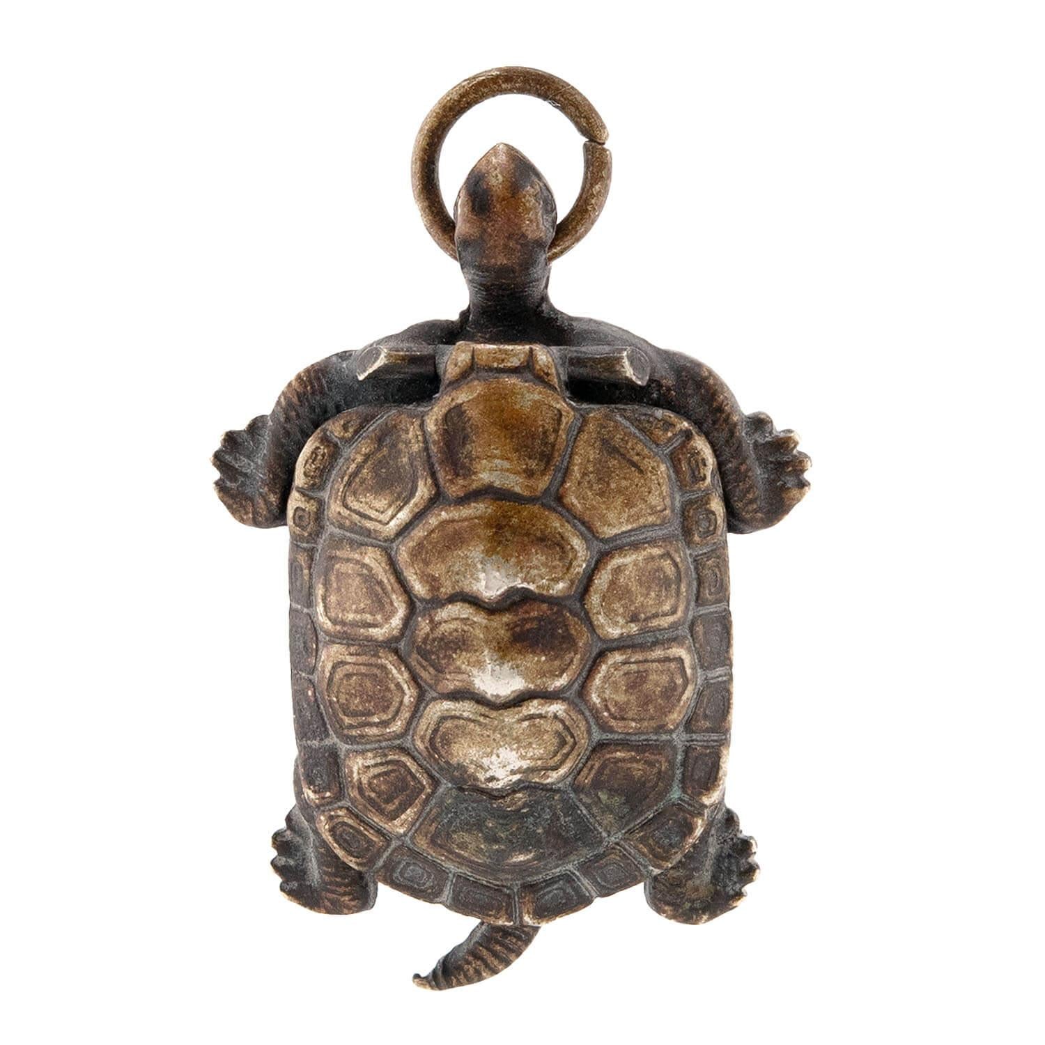 Victorian Japanese Sterling Silver Turtle Compass Pendant