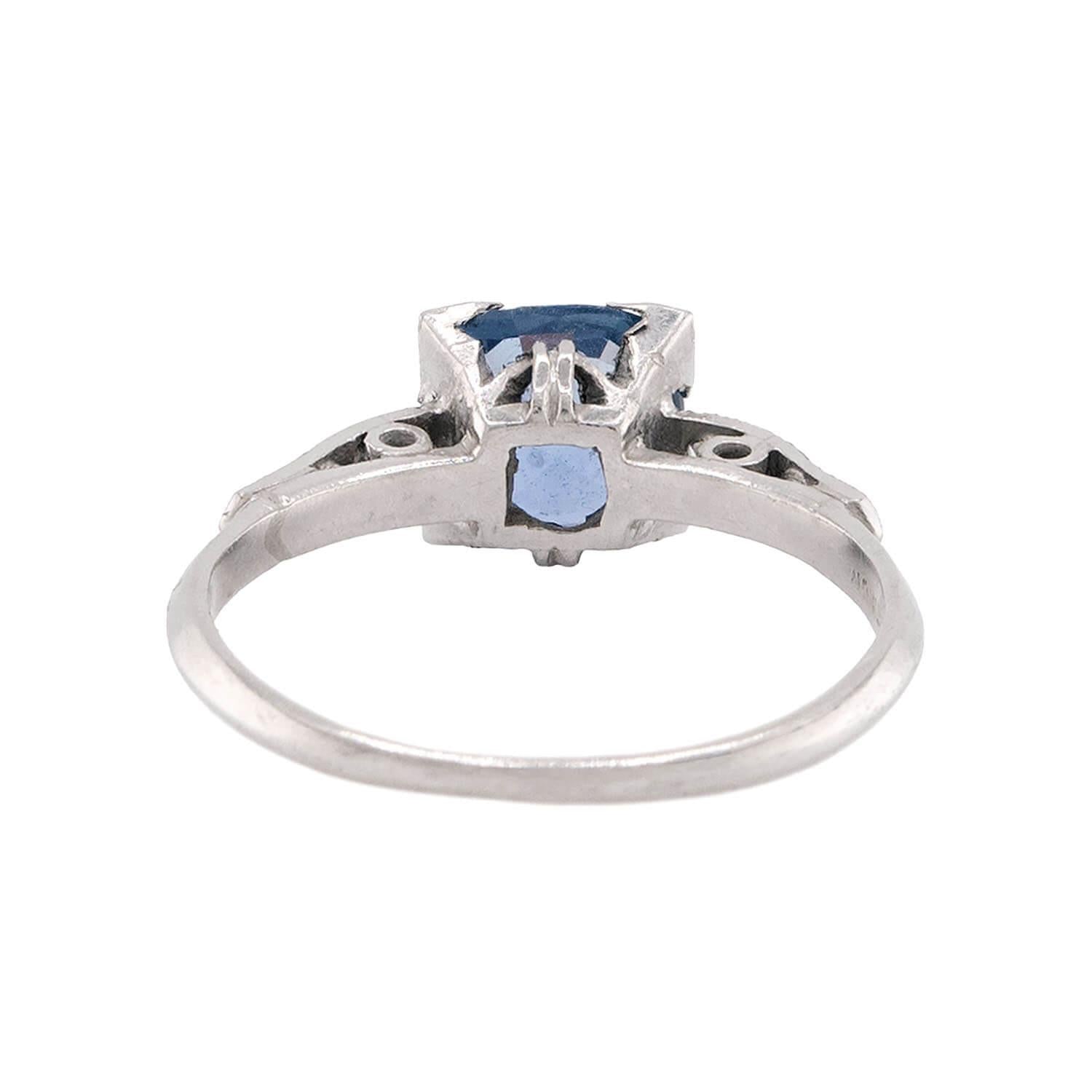 Edwardian Platinum Sapphire & Diamond Ring