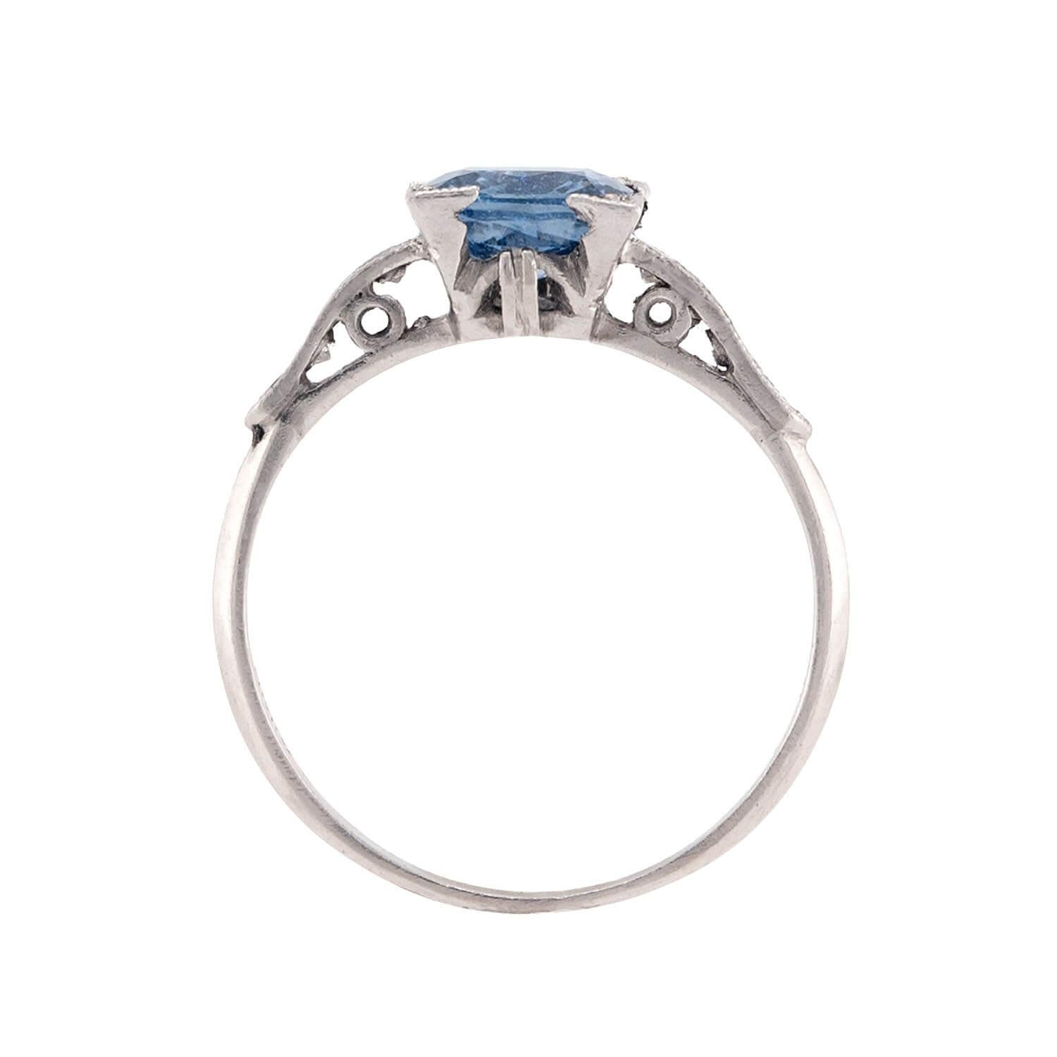Edwardian Platinum Sapphire & Diamond Ring