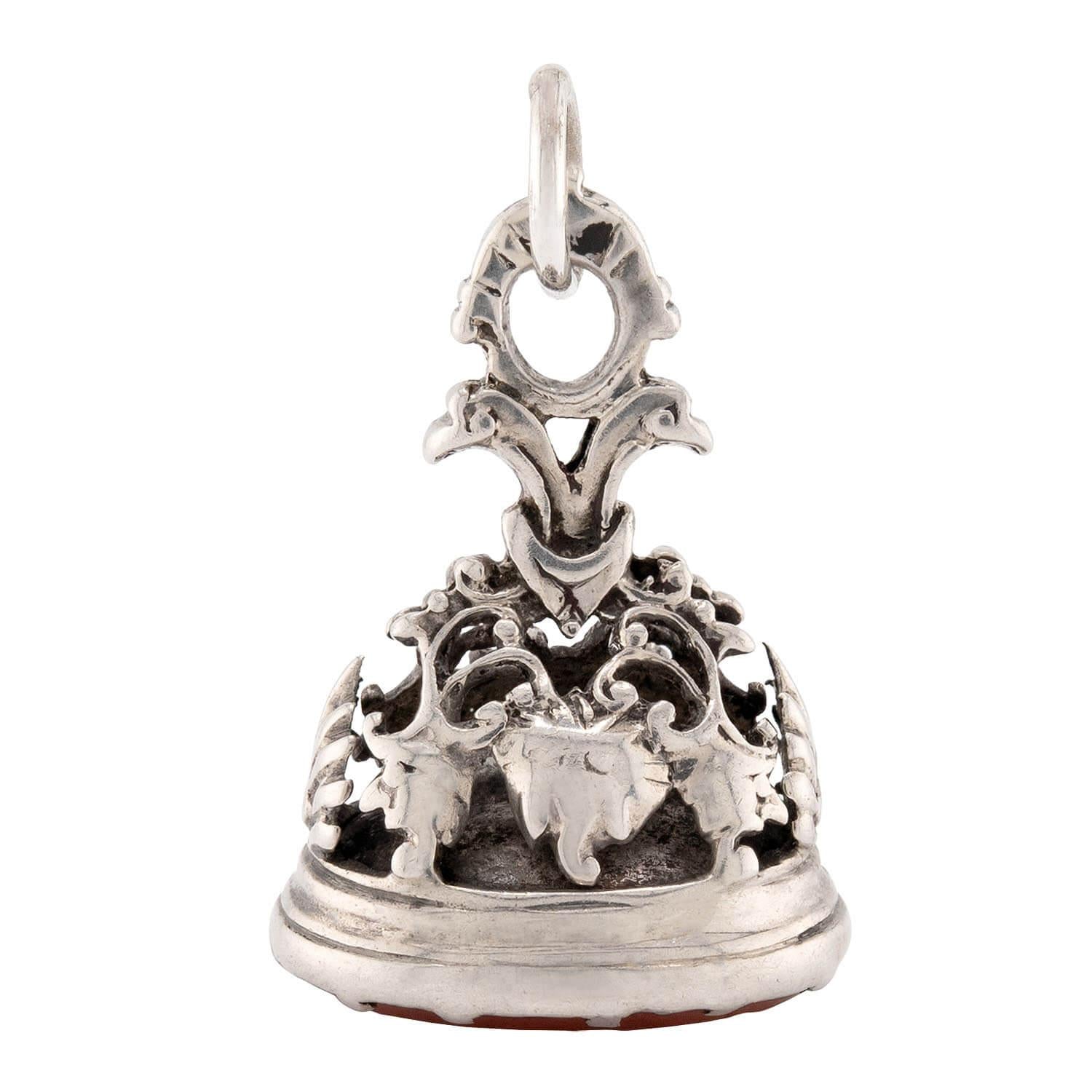 Victorian Sterling Silver Carnelian Fob/Pendant