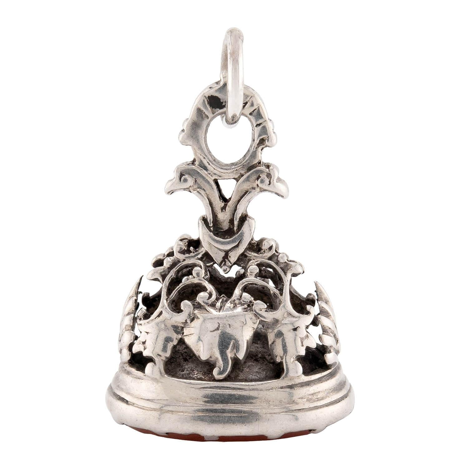Victorian Sterling Silver Carnelian Fob/Pendant
