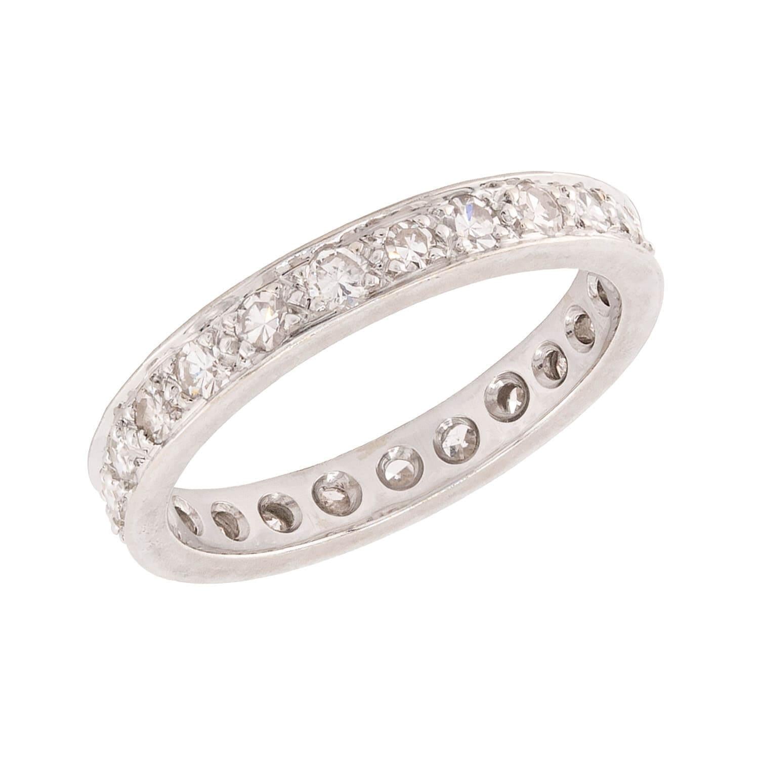 Art Deco 14k Diamond Eternity Band
