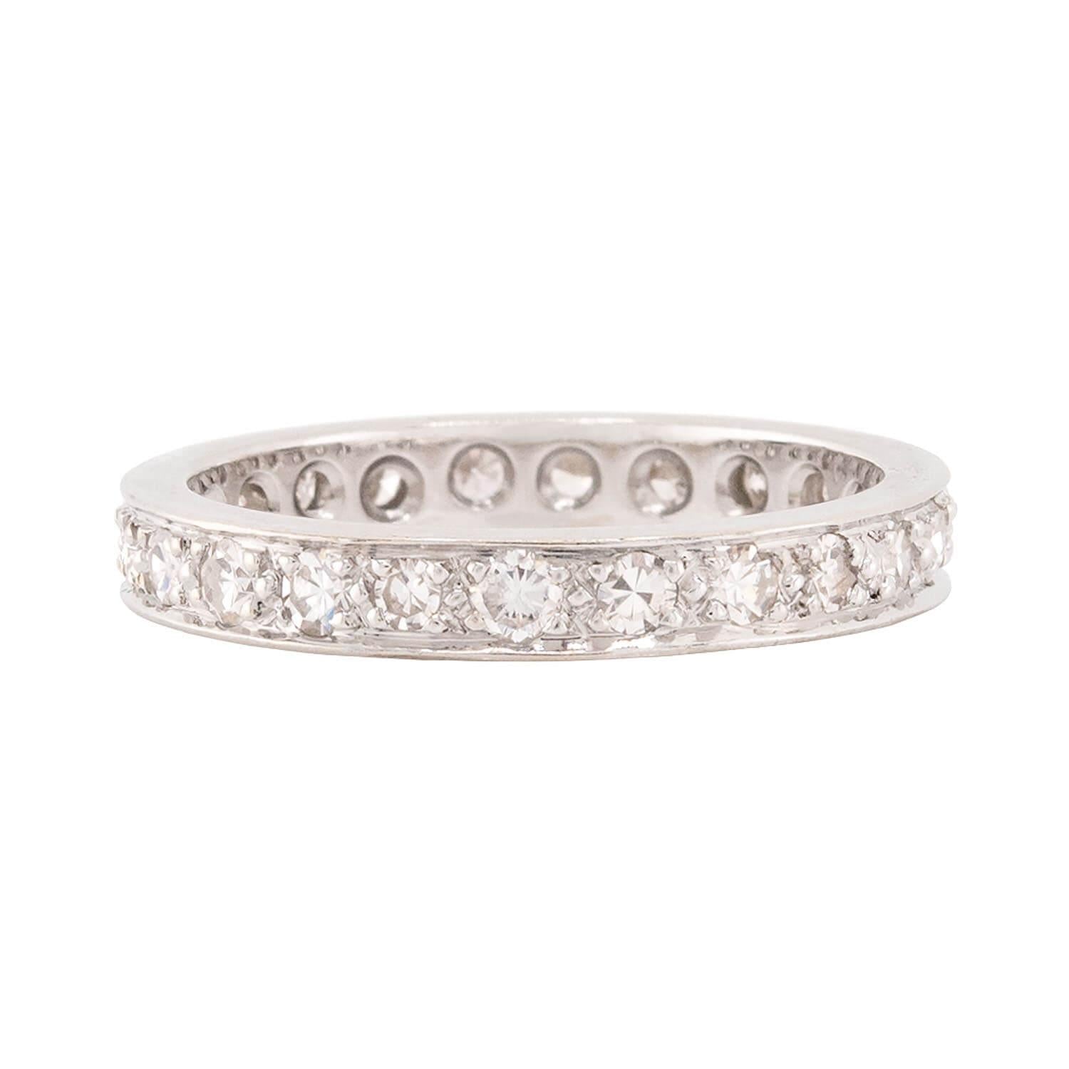 Art Deco 14k Diamond Eternity Band