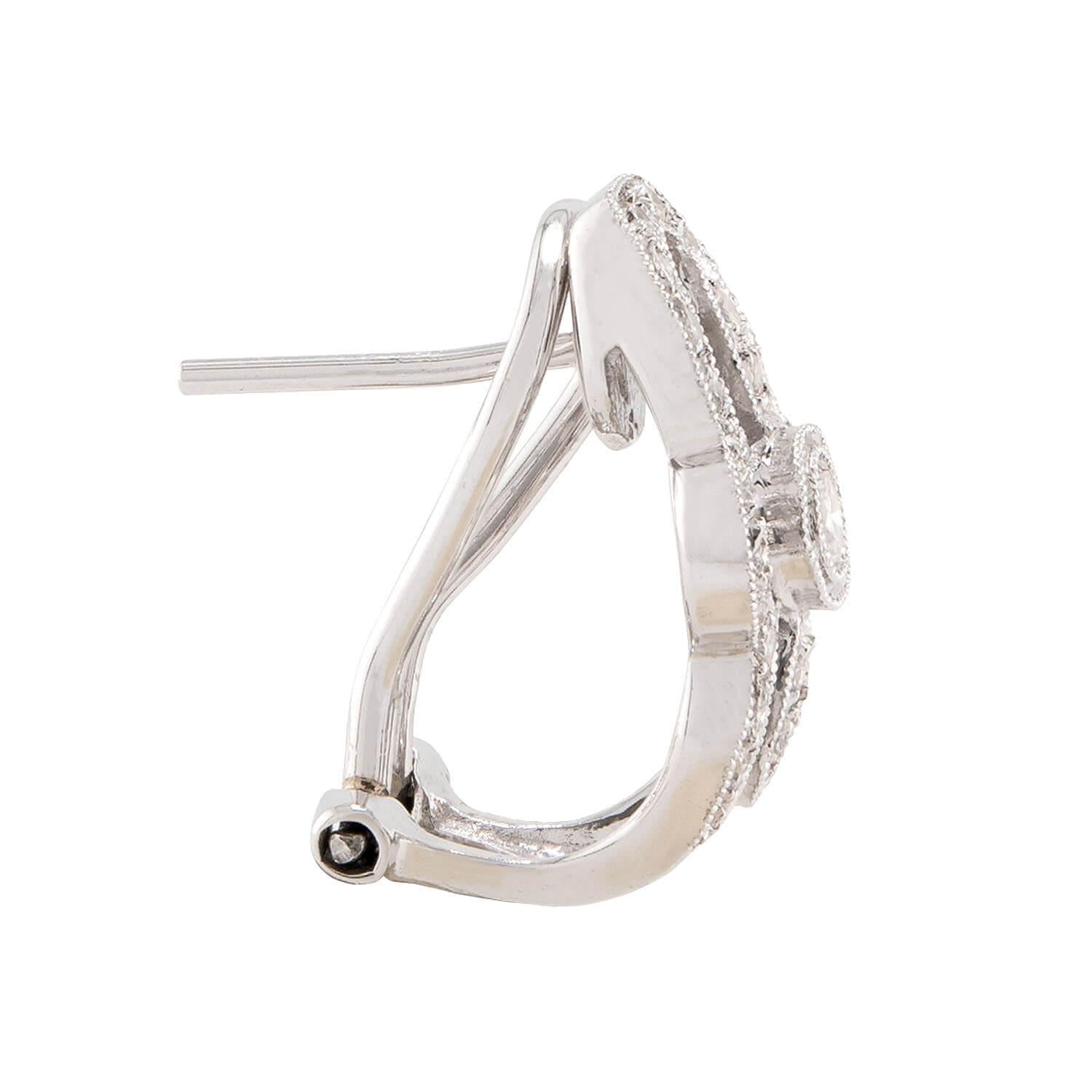 Estate 18k Diamond Huggie Earrings