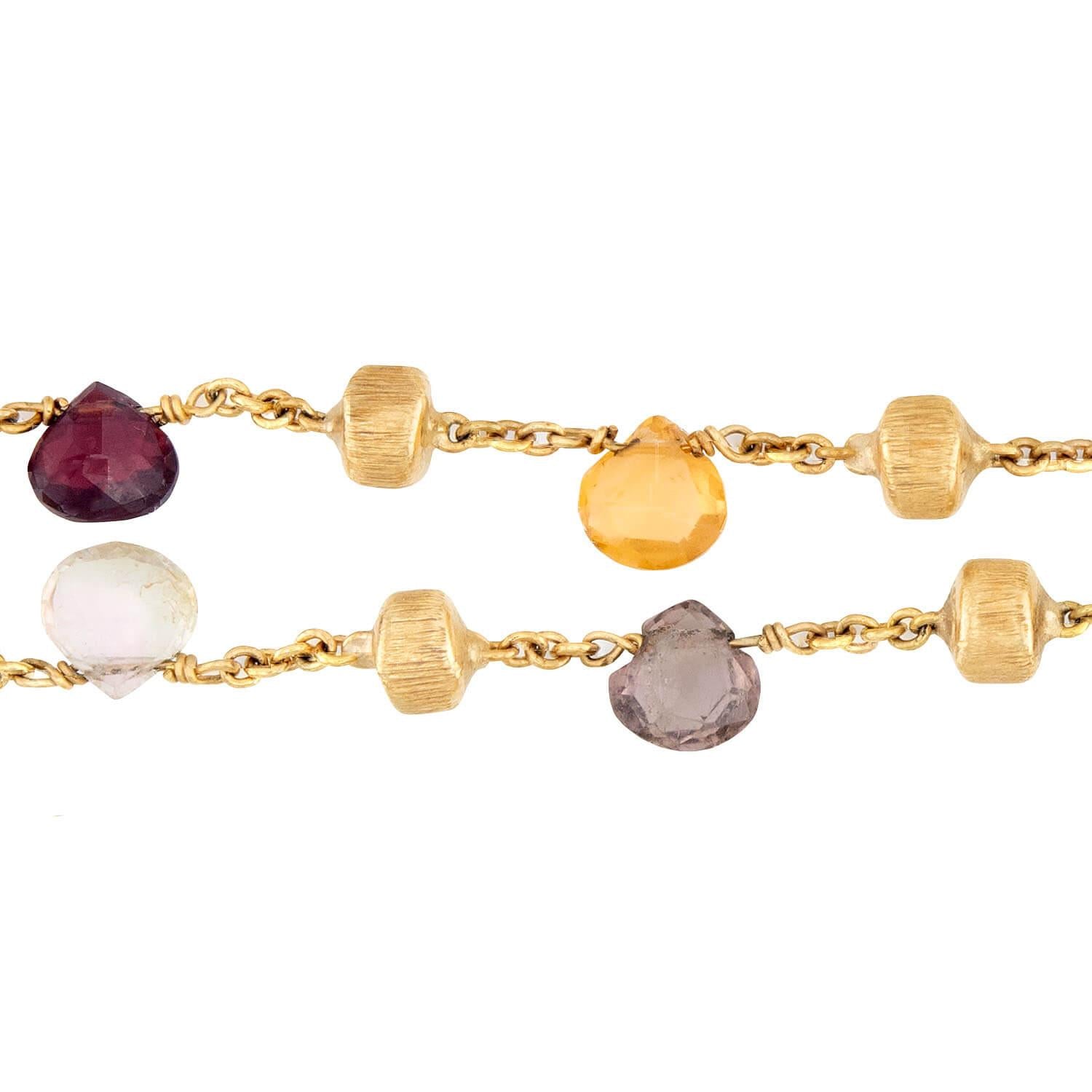 MARCO BICEGO Estate Italian 18k Multi-Stone Lariat Necklace