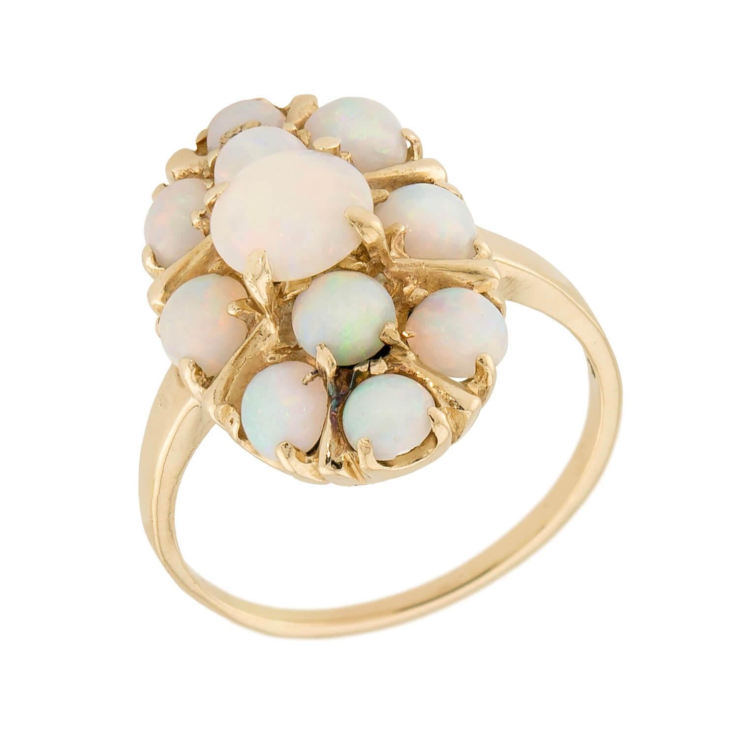 Victorian 14k Opal Navette Ring