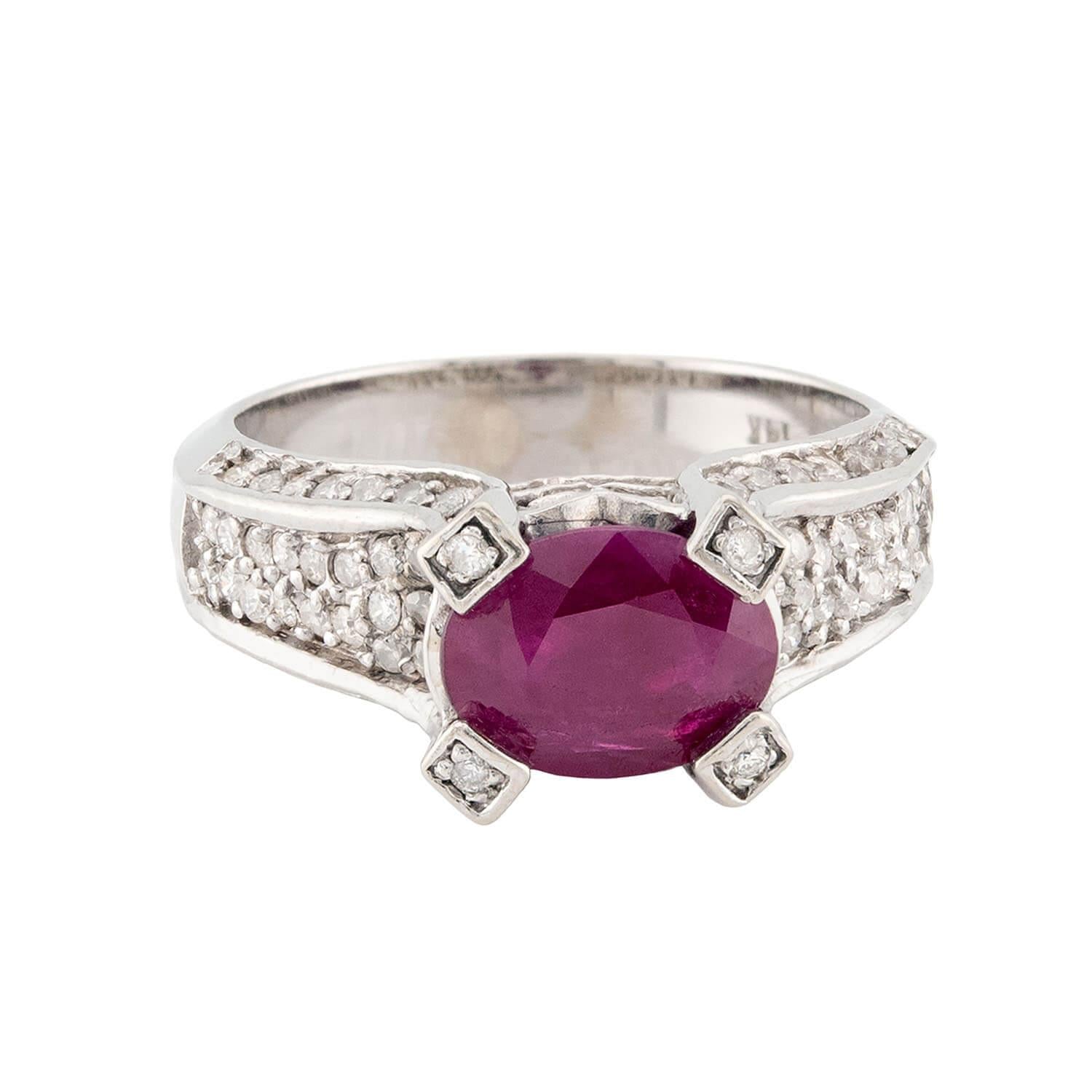 Estate 14k Ruby & Diamond Ring