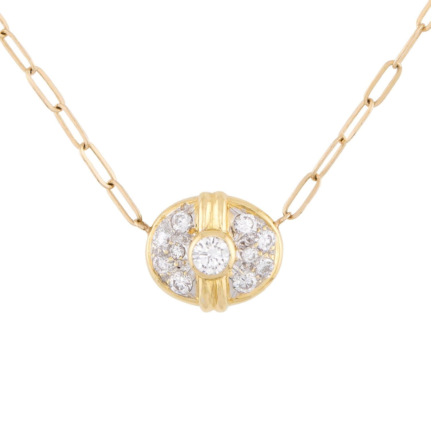 Estate 14k Diamond Pendant Necklace